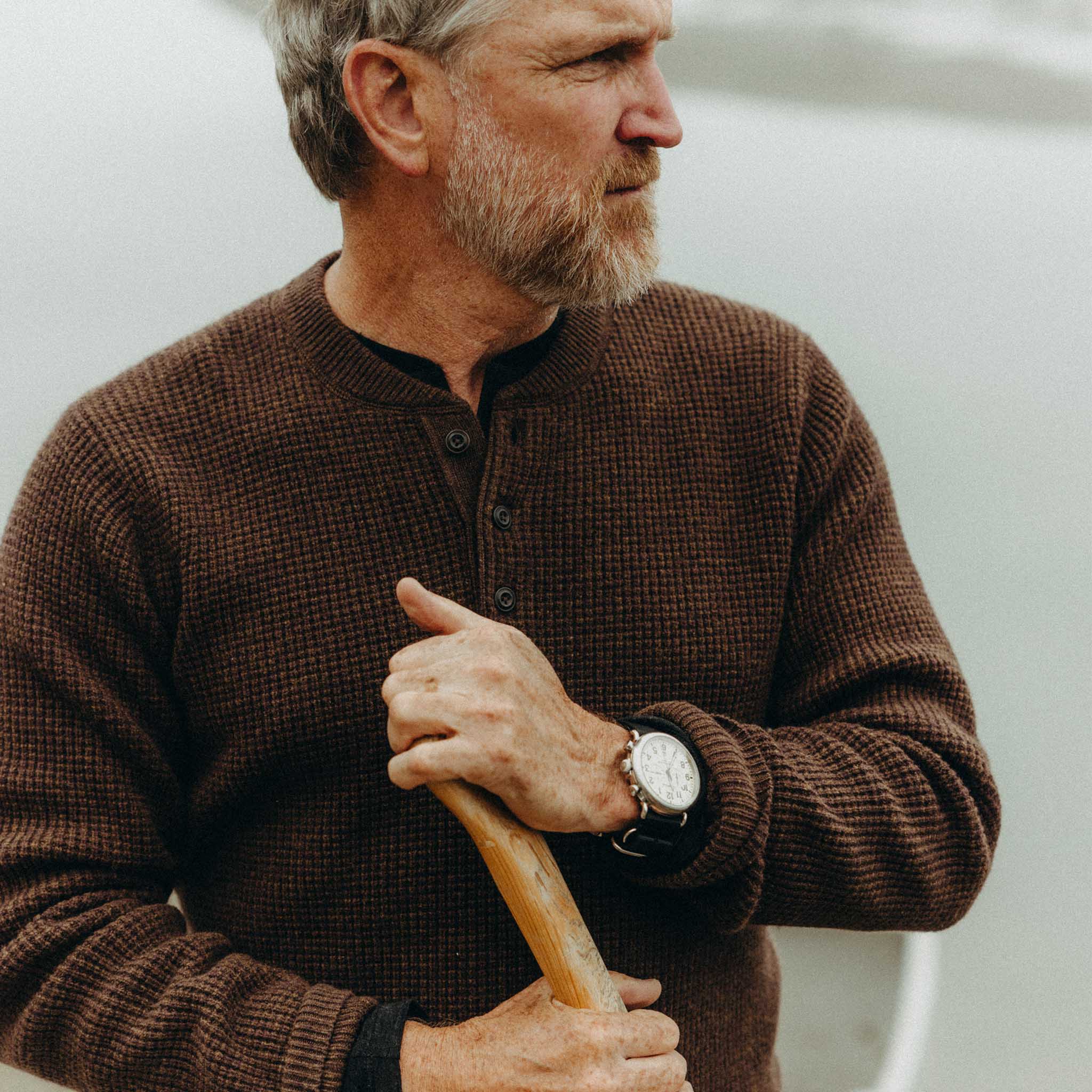 The Sidecountry Sweater in Heather Coffee Merino Waffle - Image 4