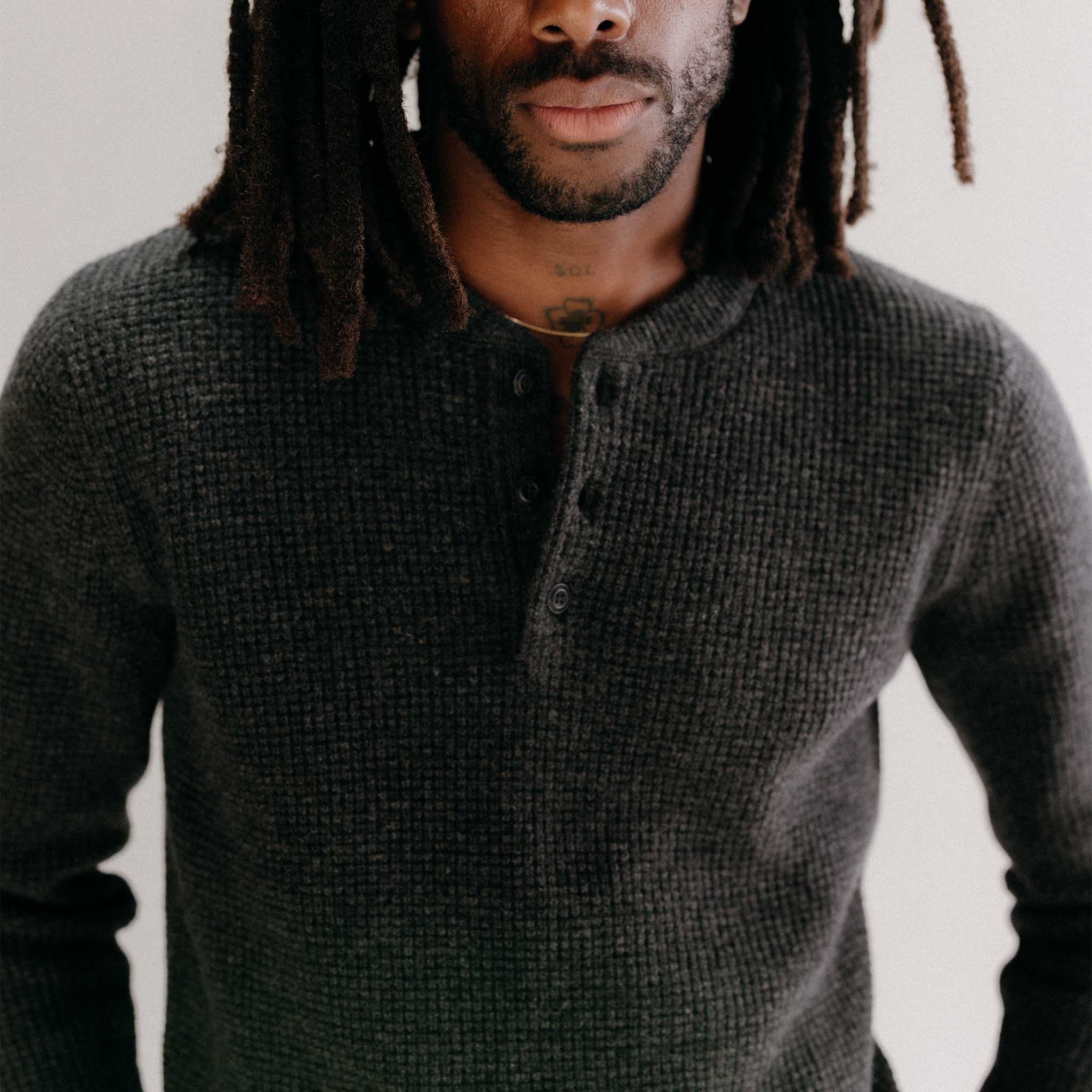 The Sidecountry Sweater in Heather Coal Merino Waffle - Image 3