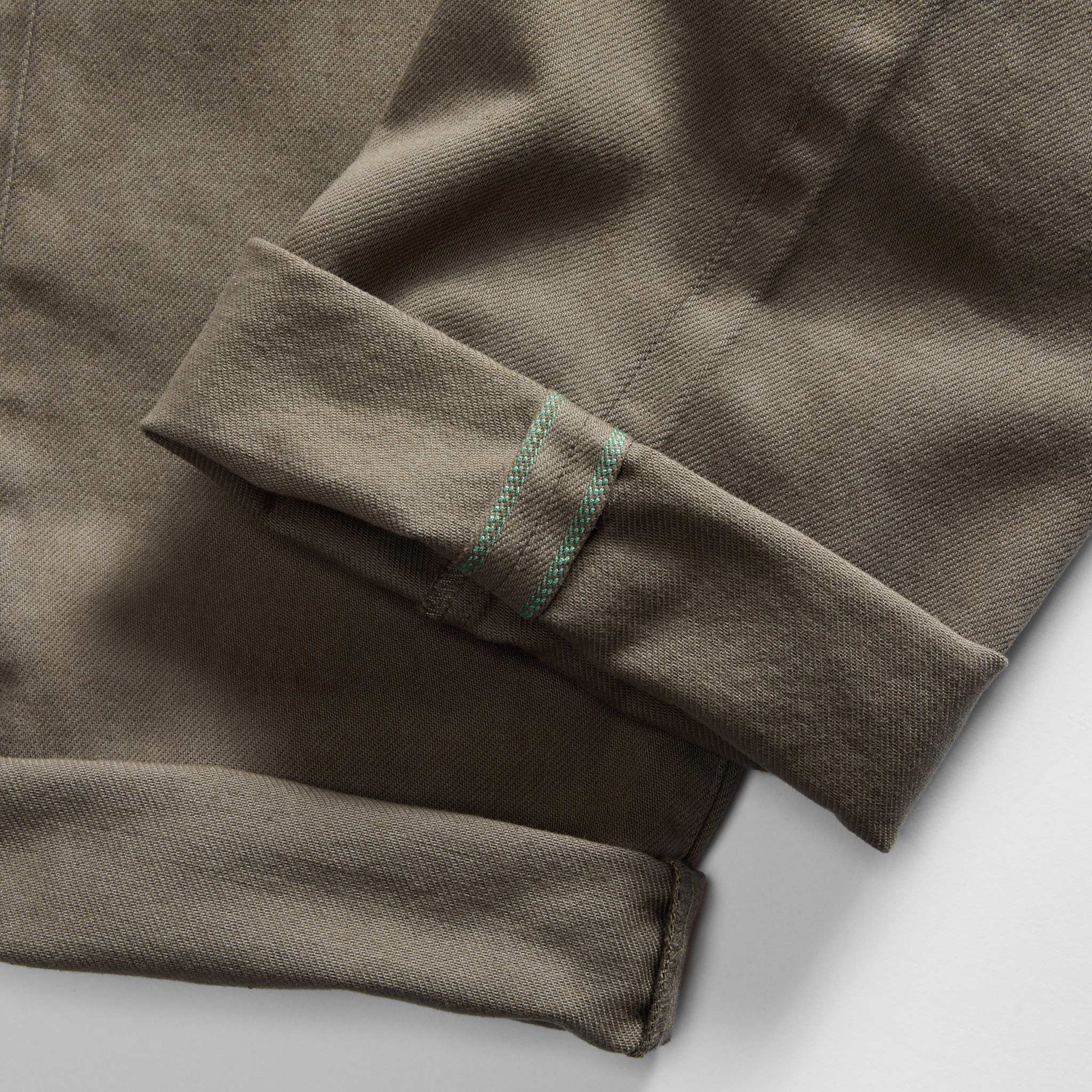 The Slim All Day Pant in Fatigue Olive Selvage Denim - Image 7
