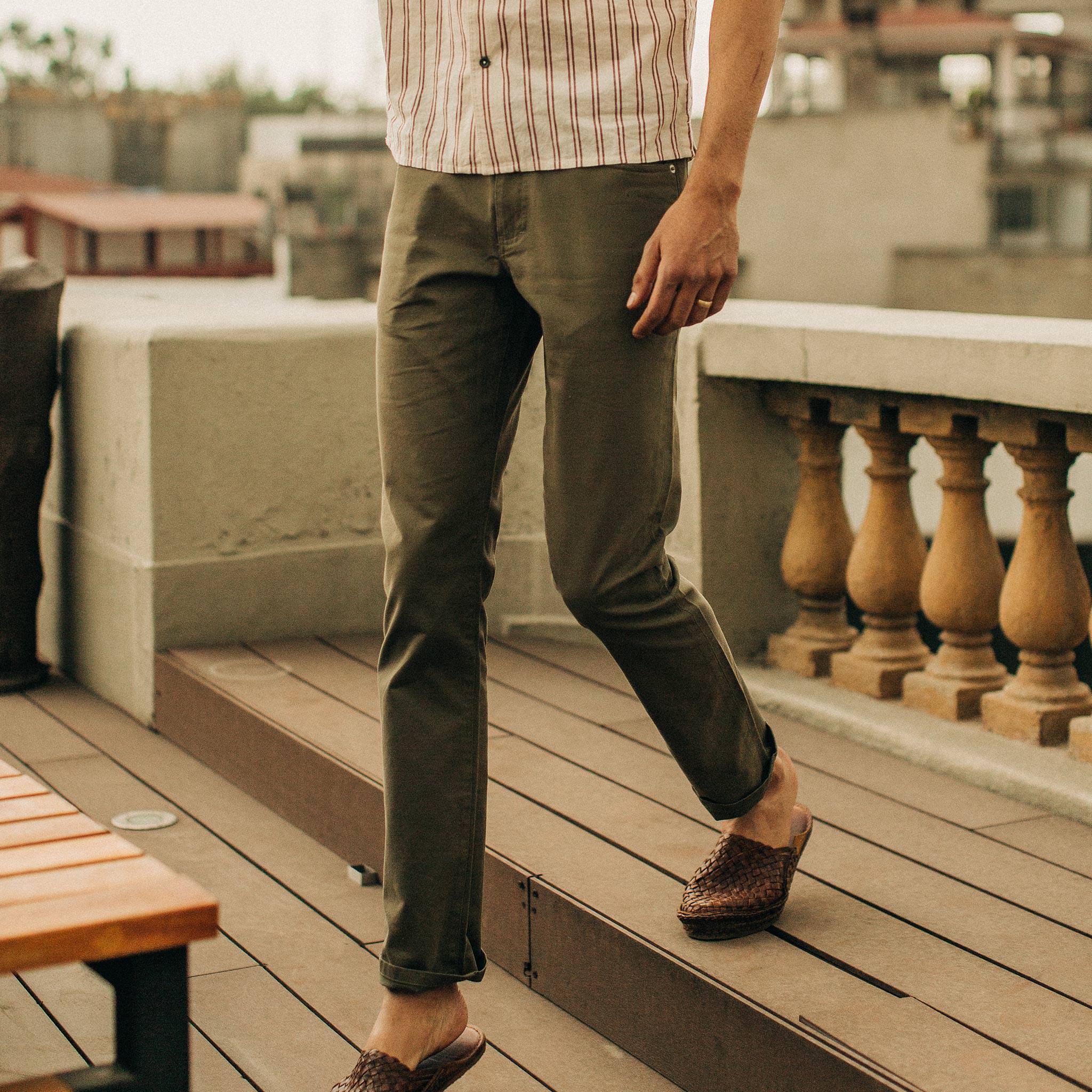 The Slim All Day Pant in Olive Bedford Cord - Image 2