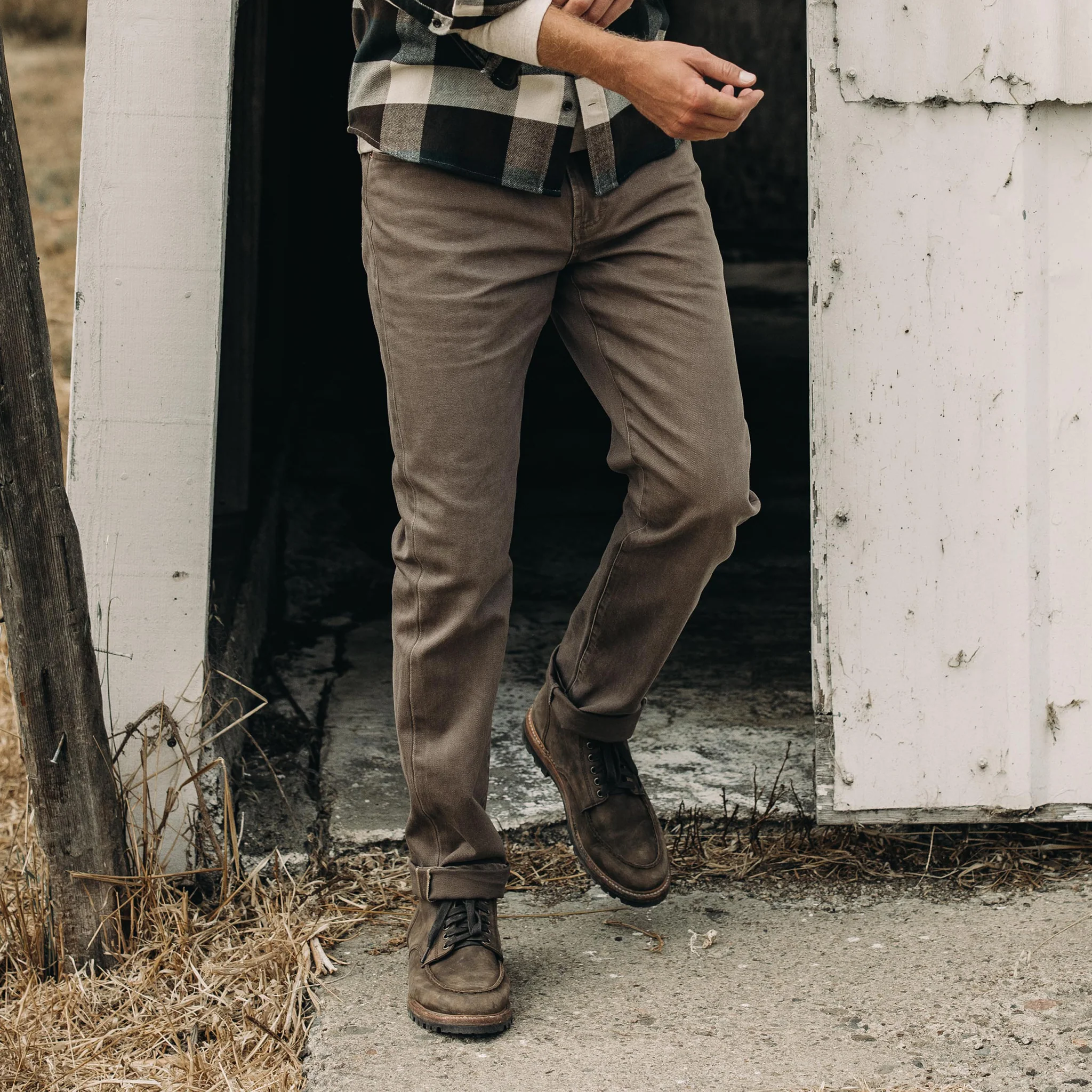 The Slim All Day Pant in Washed Walnut Selvage - Image 2