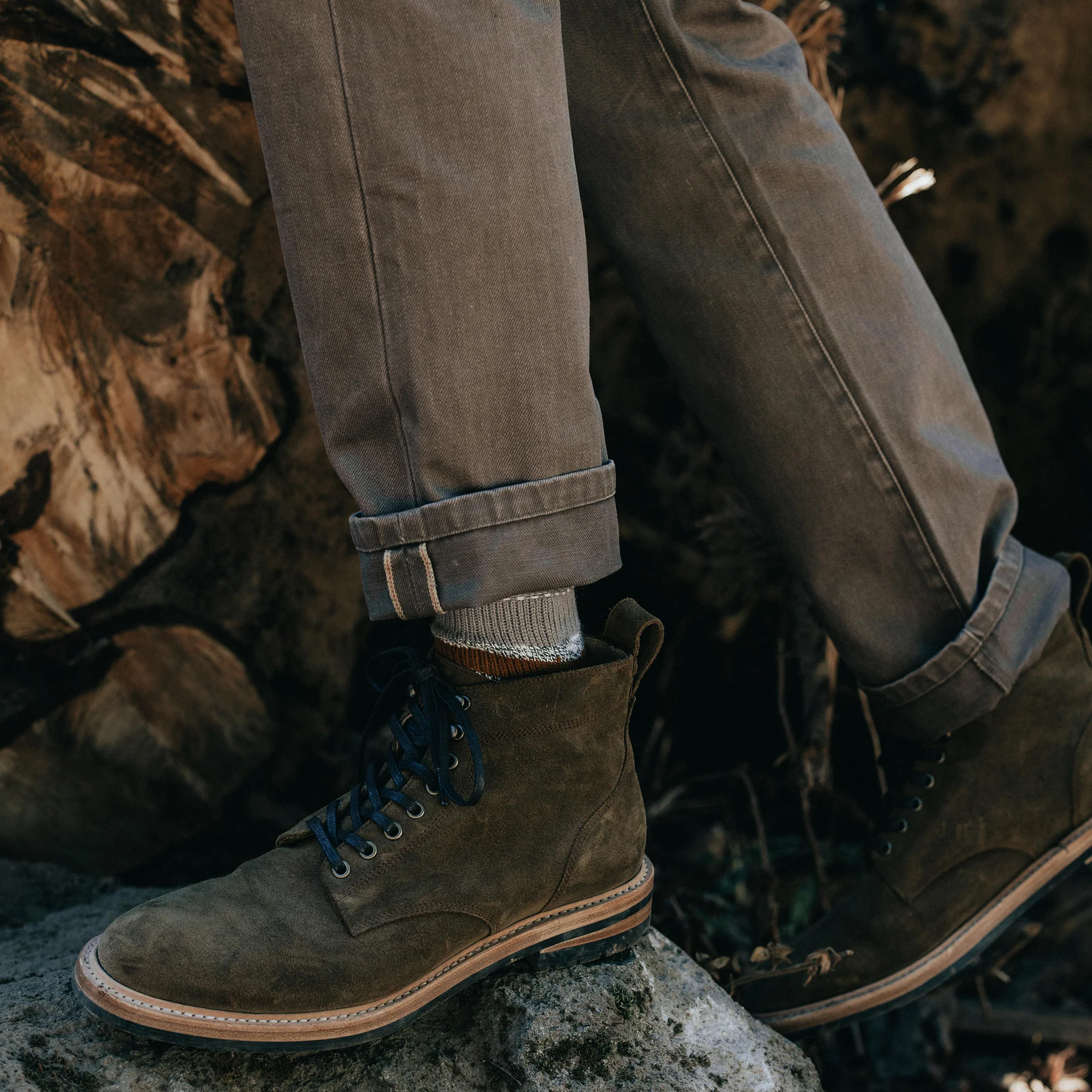 The Slim All Day Pant in Washed Walnut Selvage - Image 4