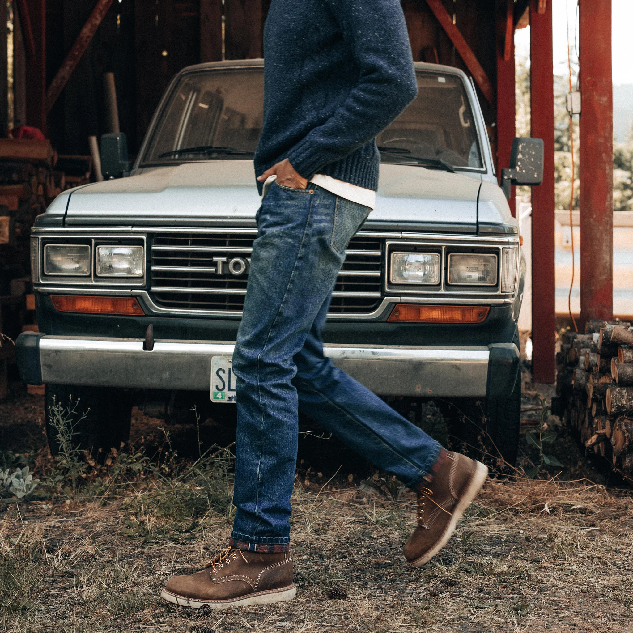 The Slim Brushed Back Jean in Sawyer Wash Organic Selvage - Image 2