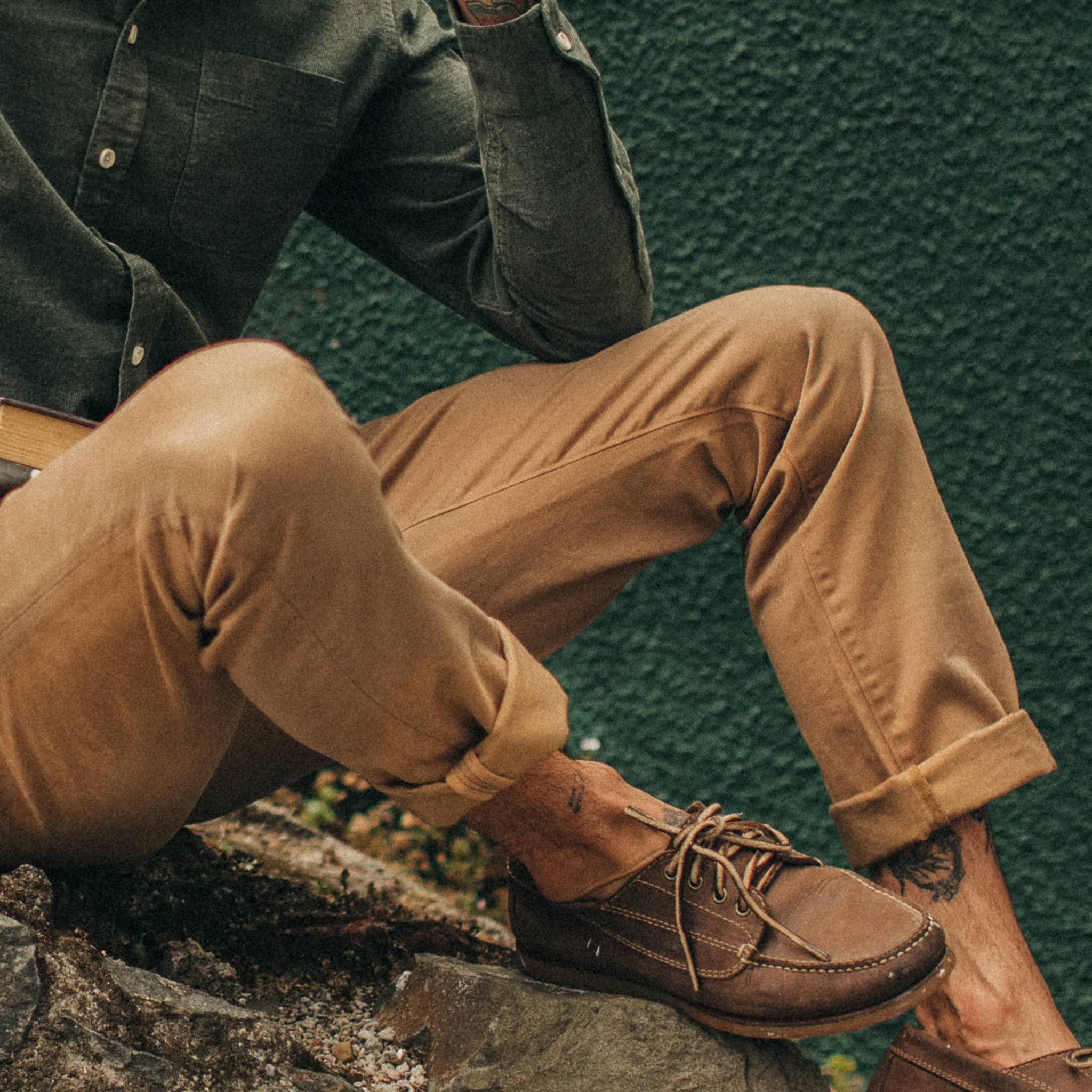 The Slim Foundation Pant in Organic British Khaki - Image 3