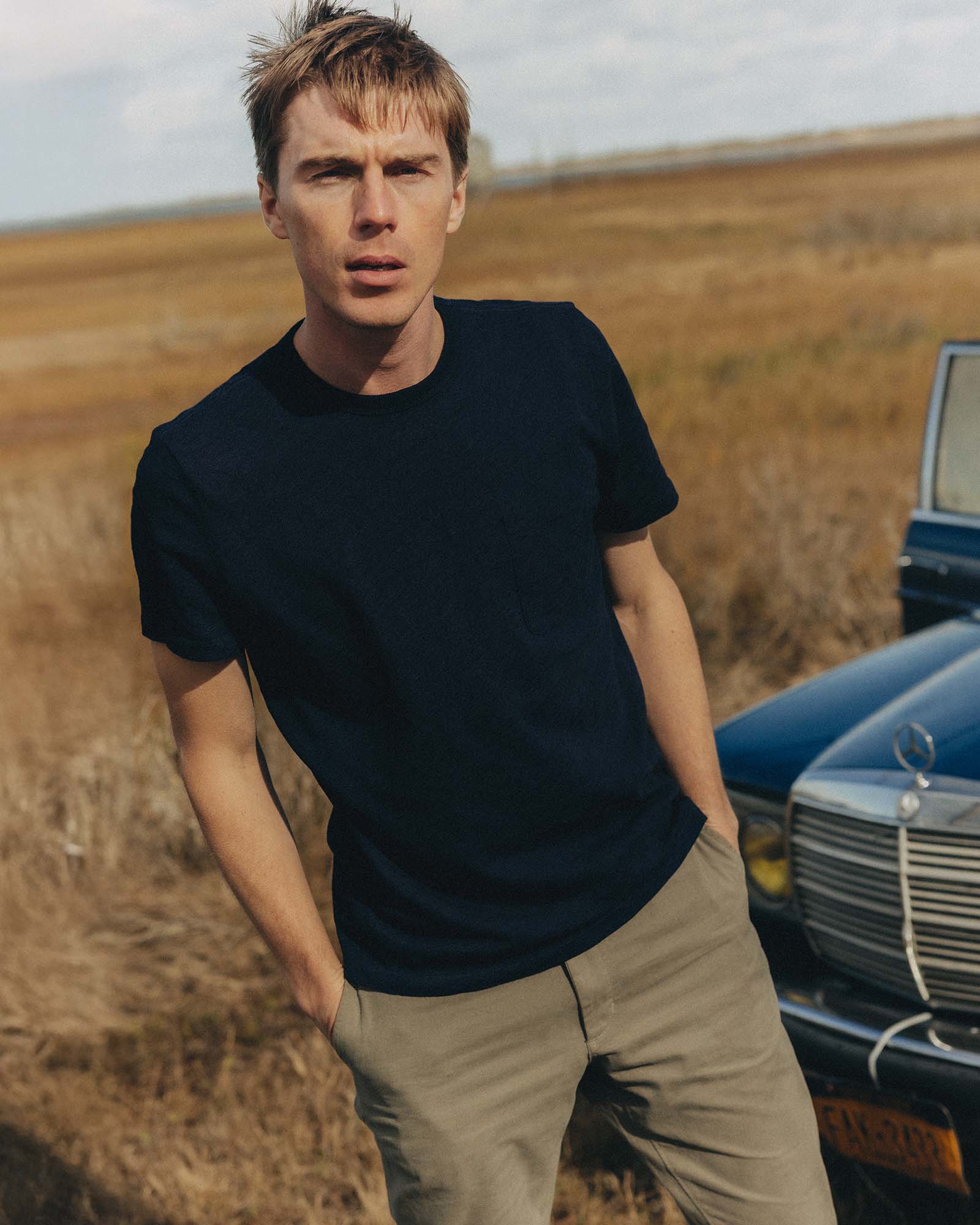 The Slub Tee in Rinsed Indigo - Image 2