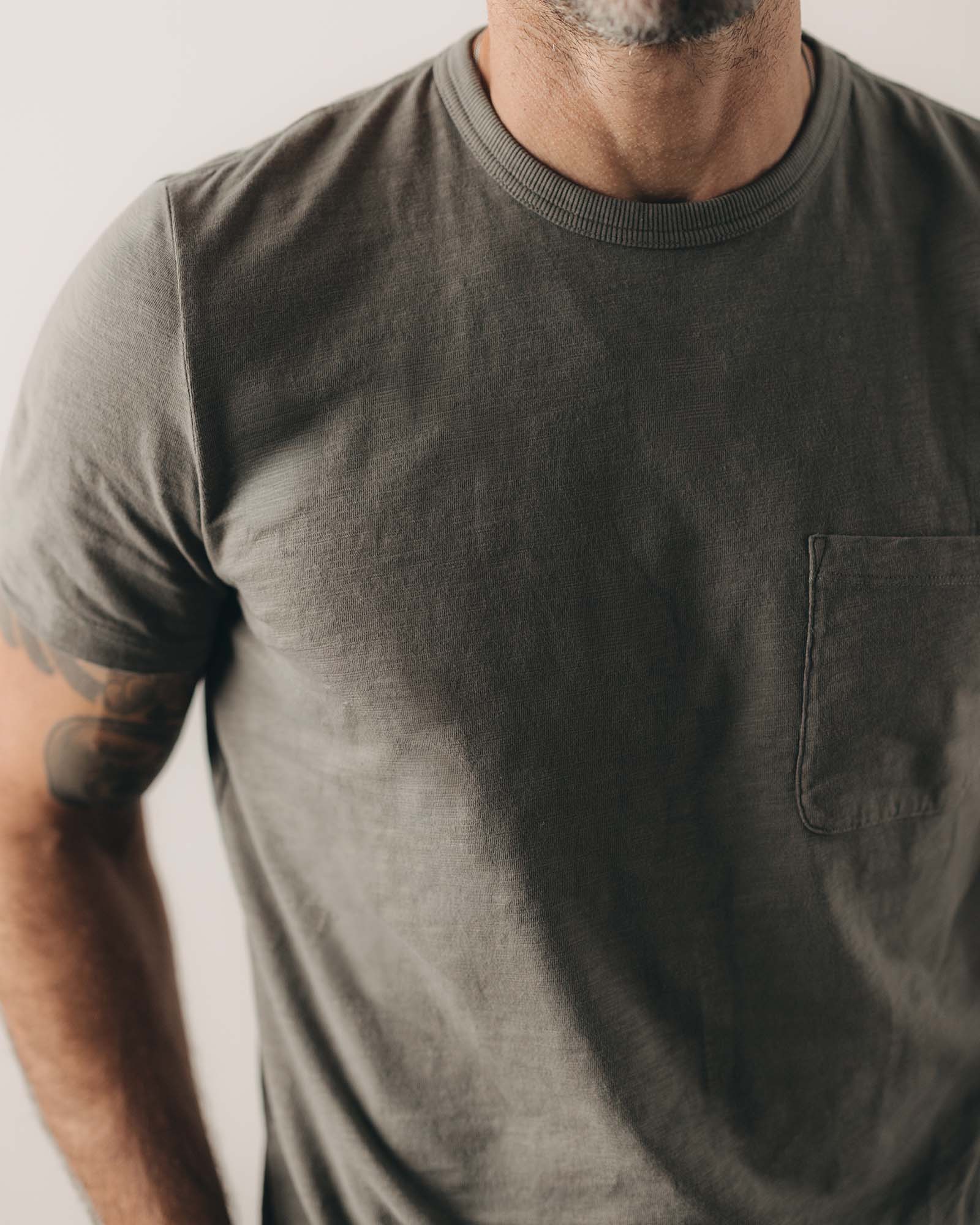 The Slub Tee in Smoked Olive - Image 3