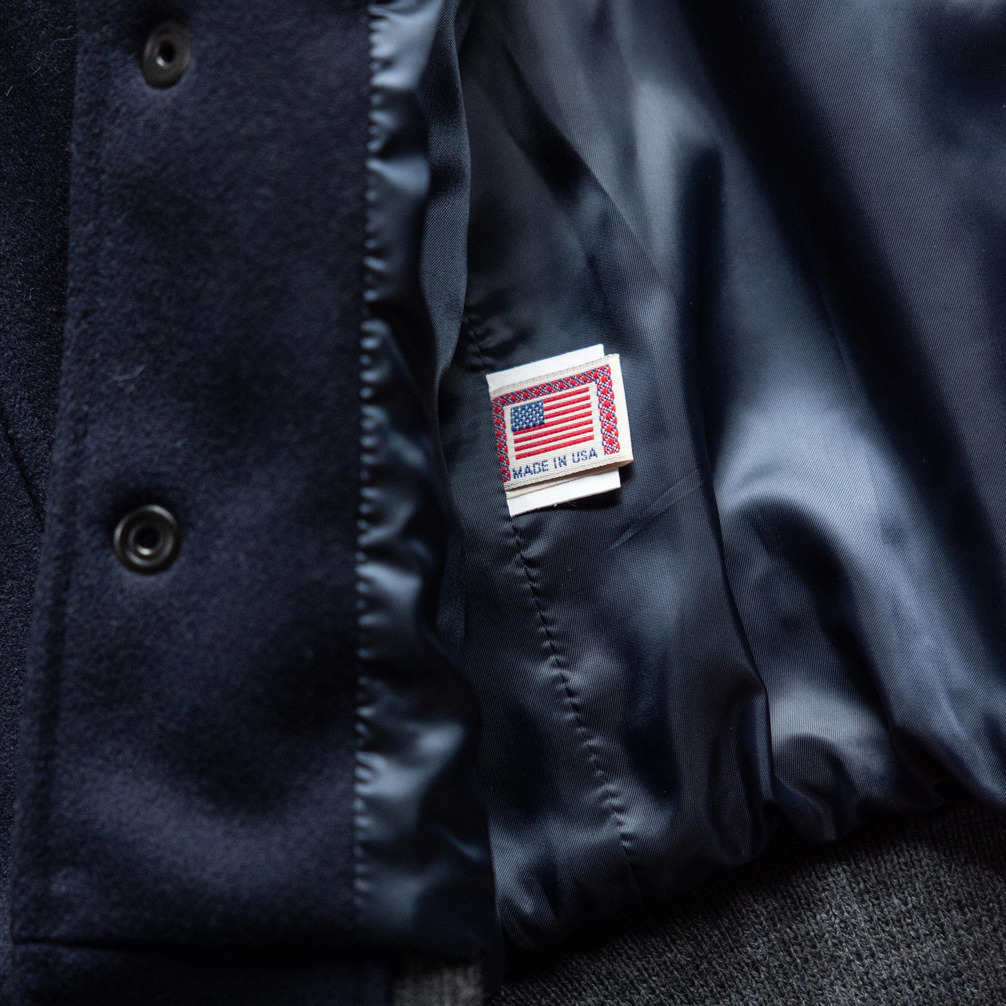 The Golden Bear Snap Bomber in Midnight Wool - Image 8