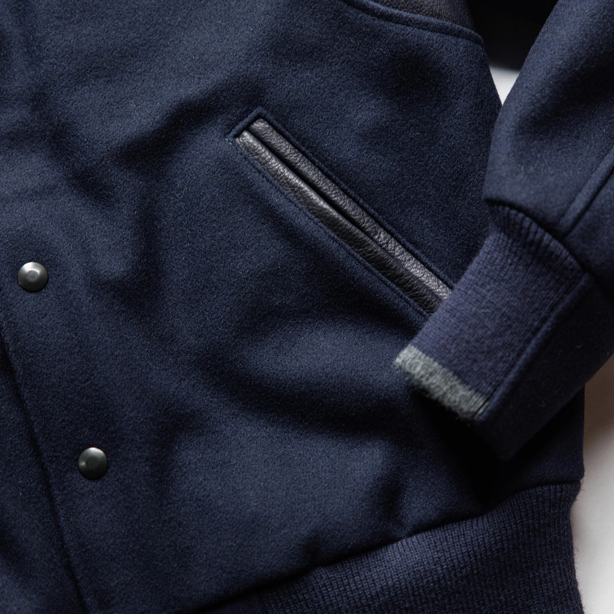 The Golden Bear Snap Bomber in Midnight Wool - Image 9