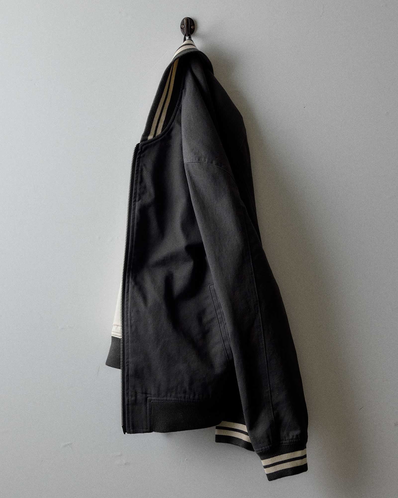 The Speedway Bomber in Organic Faded Black Twill - Image 10