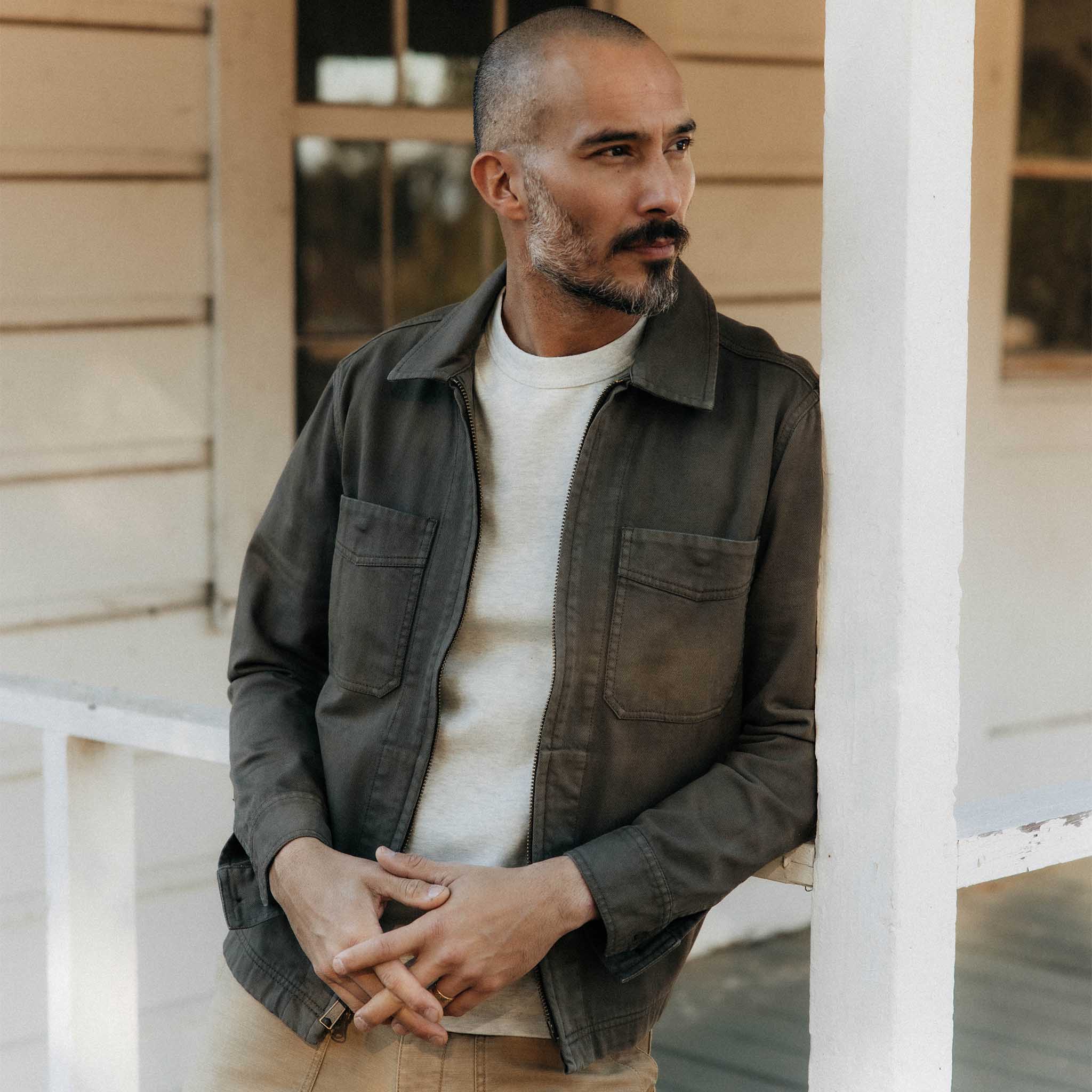 The Station Jacket in Fatigue Olive Broken Twill - Image 2