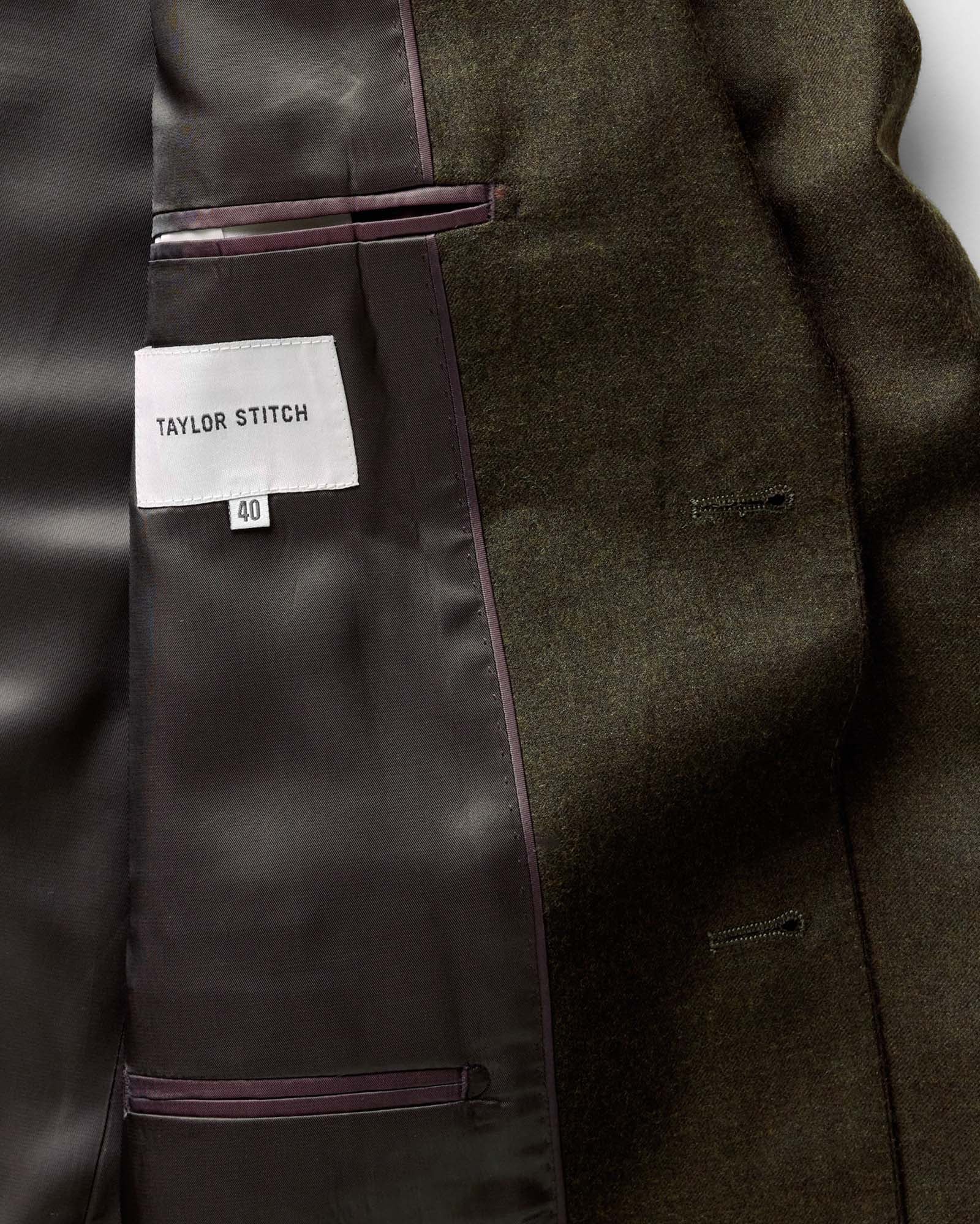 The Stevens Sportcoat in Black Olive Wool Flannel - Image 6