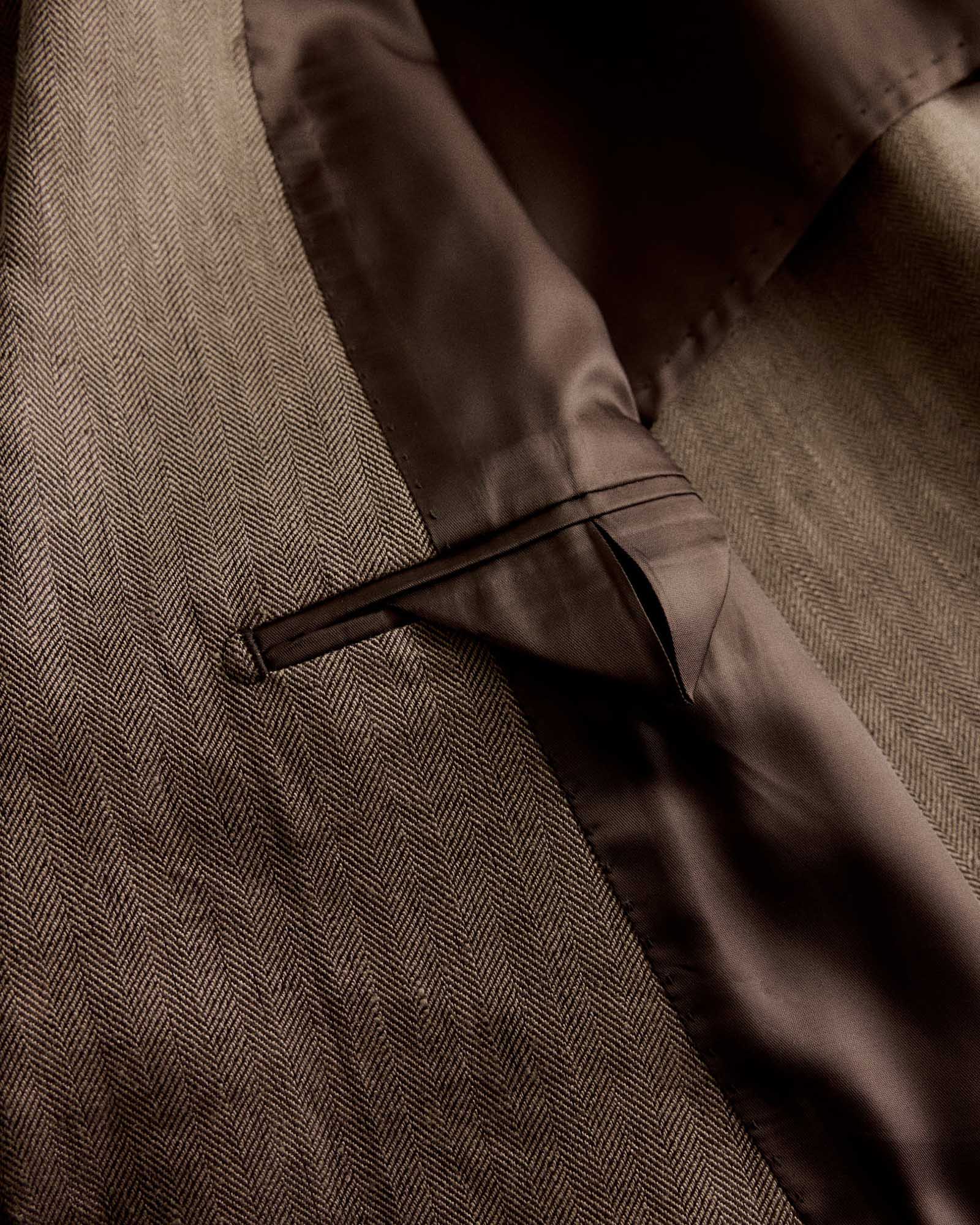 The Stevens Sportcoat in Coffee Linen Herringbone - Image 10