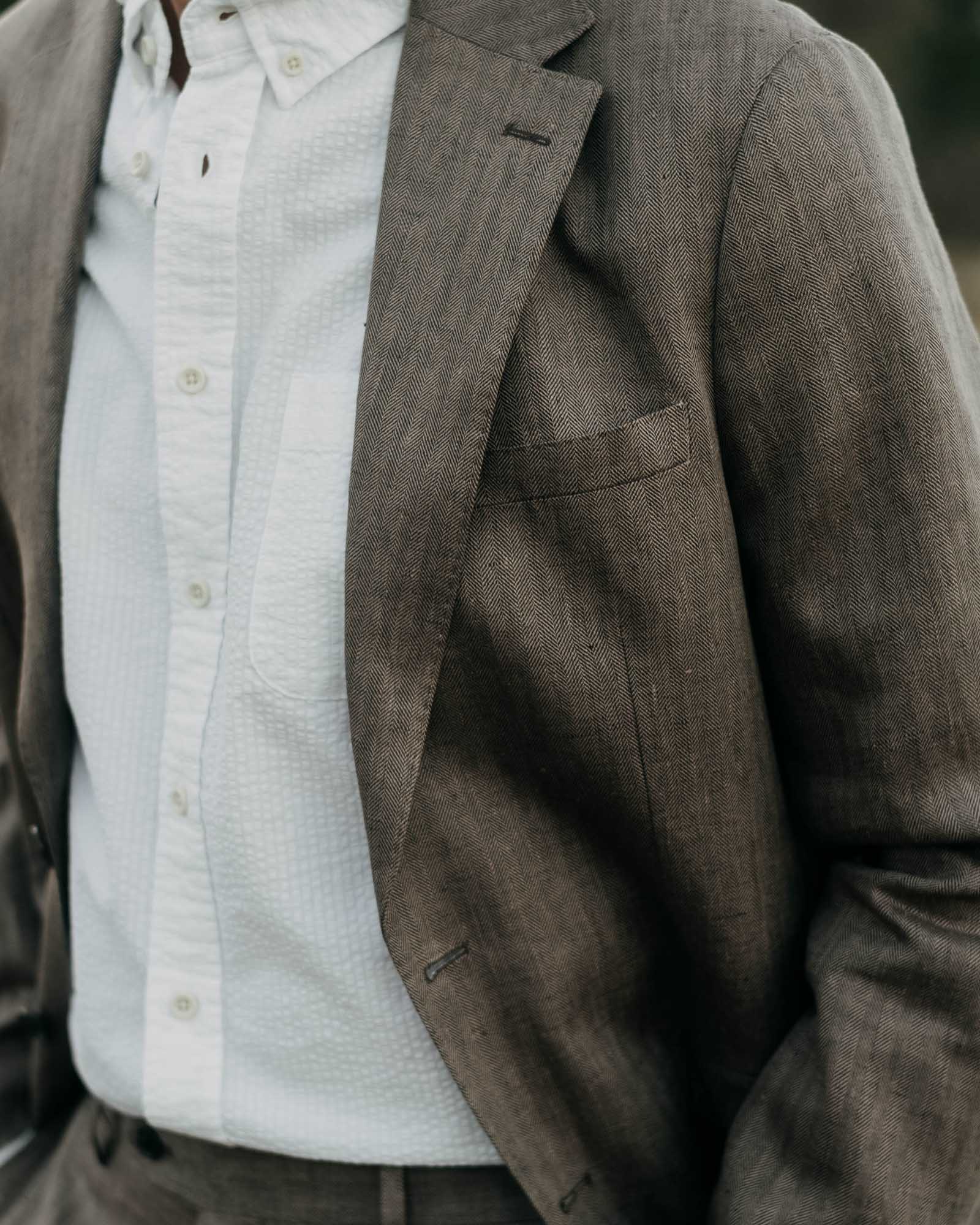 The Stevens Sportcoat in Coffee Linen Herringbone - Image 3