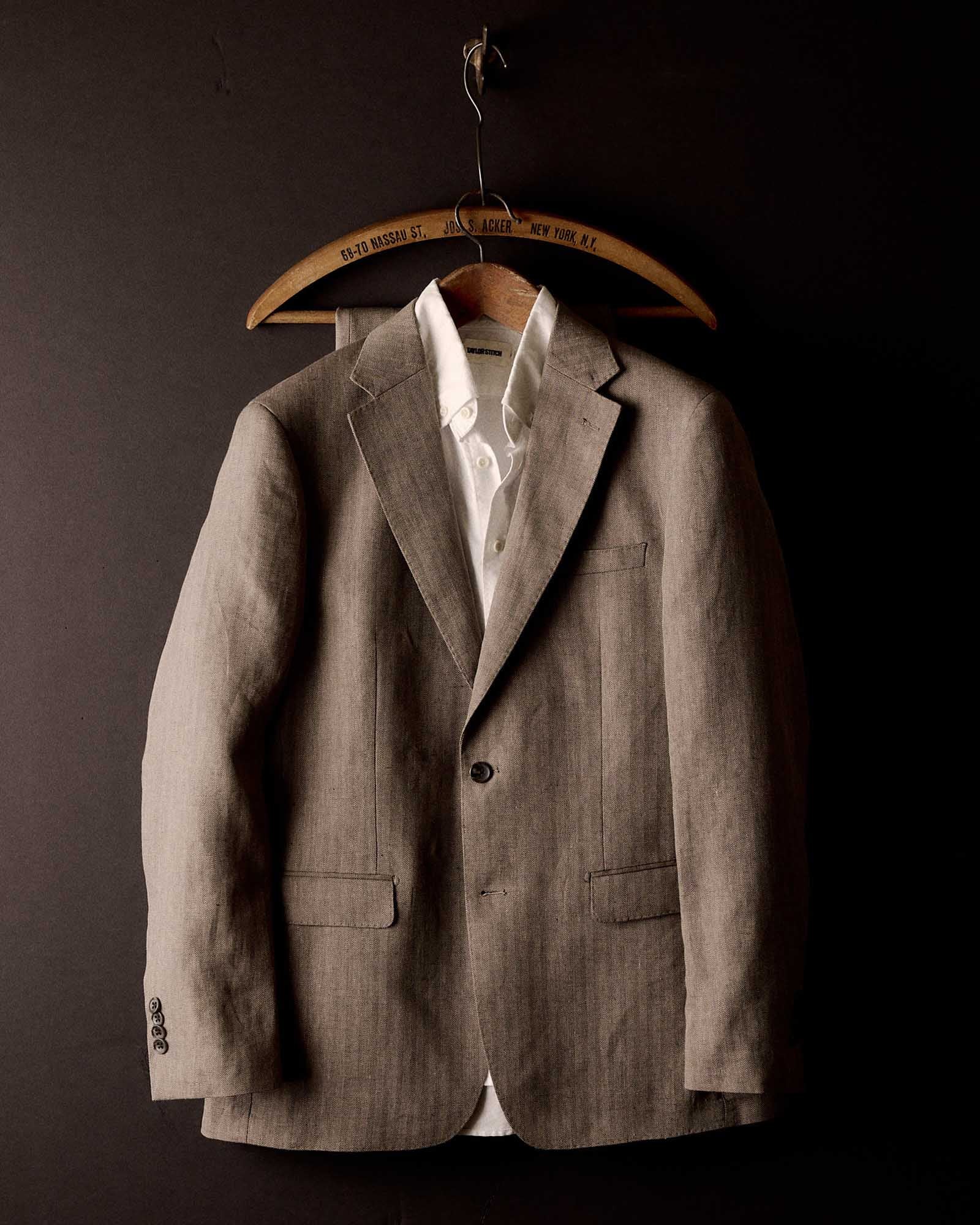 The Stevens Sportcoat in Coffee Linen Herringbone - Image 8