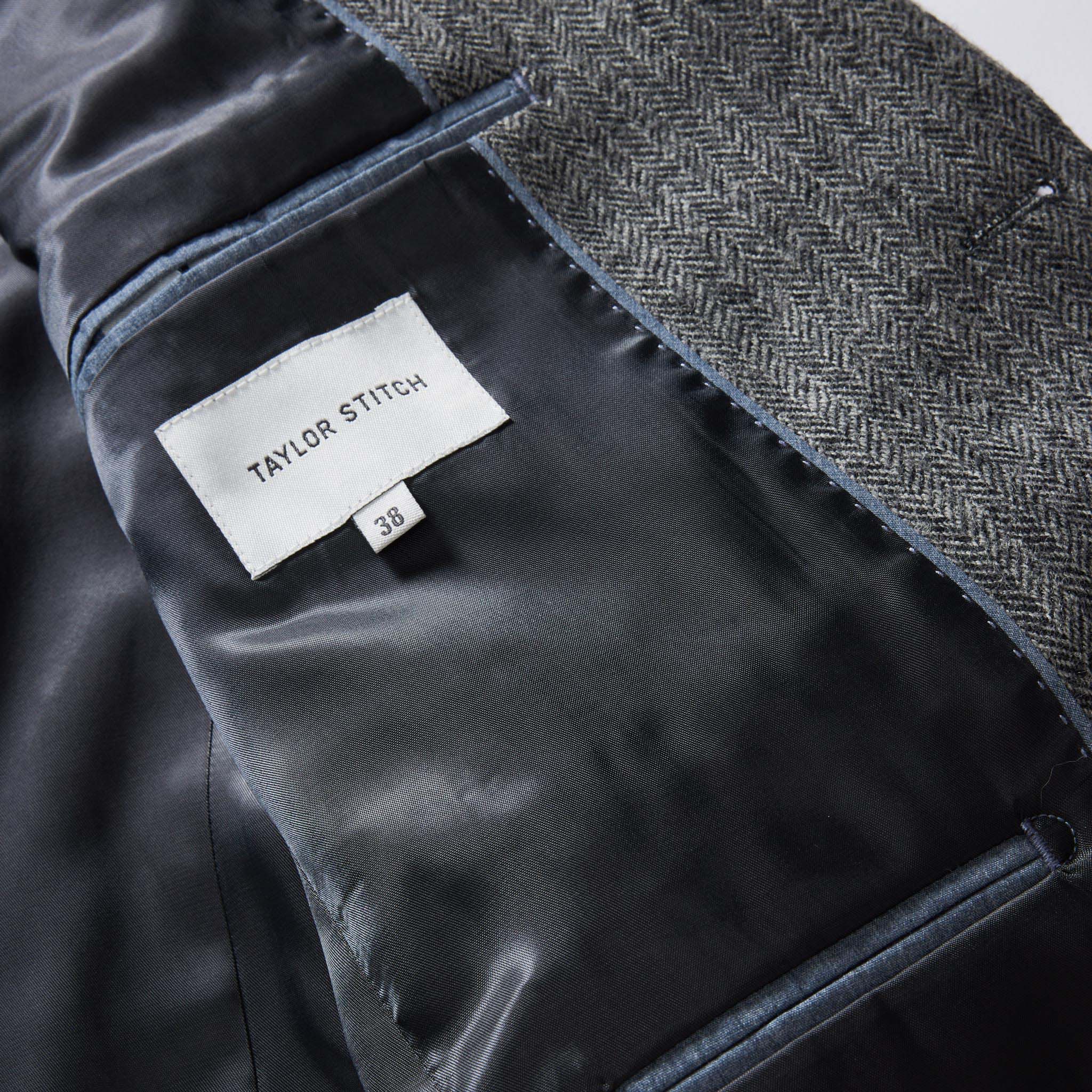 The Stevens Sportcoat in Slate Herringbone Wool - Image 8