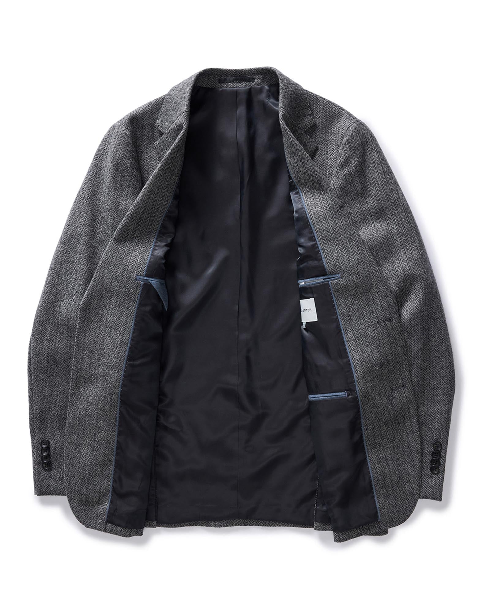 The Stevens Sportcoat in Slate Herringbone Wool - Image 9