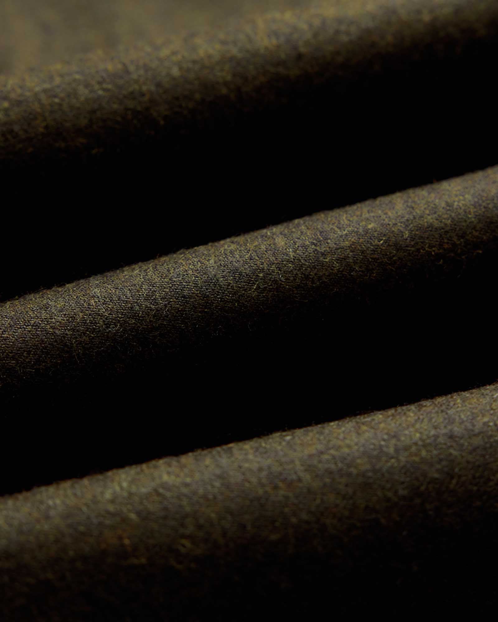 The Stevens Trouser in Black Olive Wool Flannel - Image 9