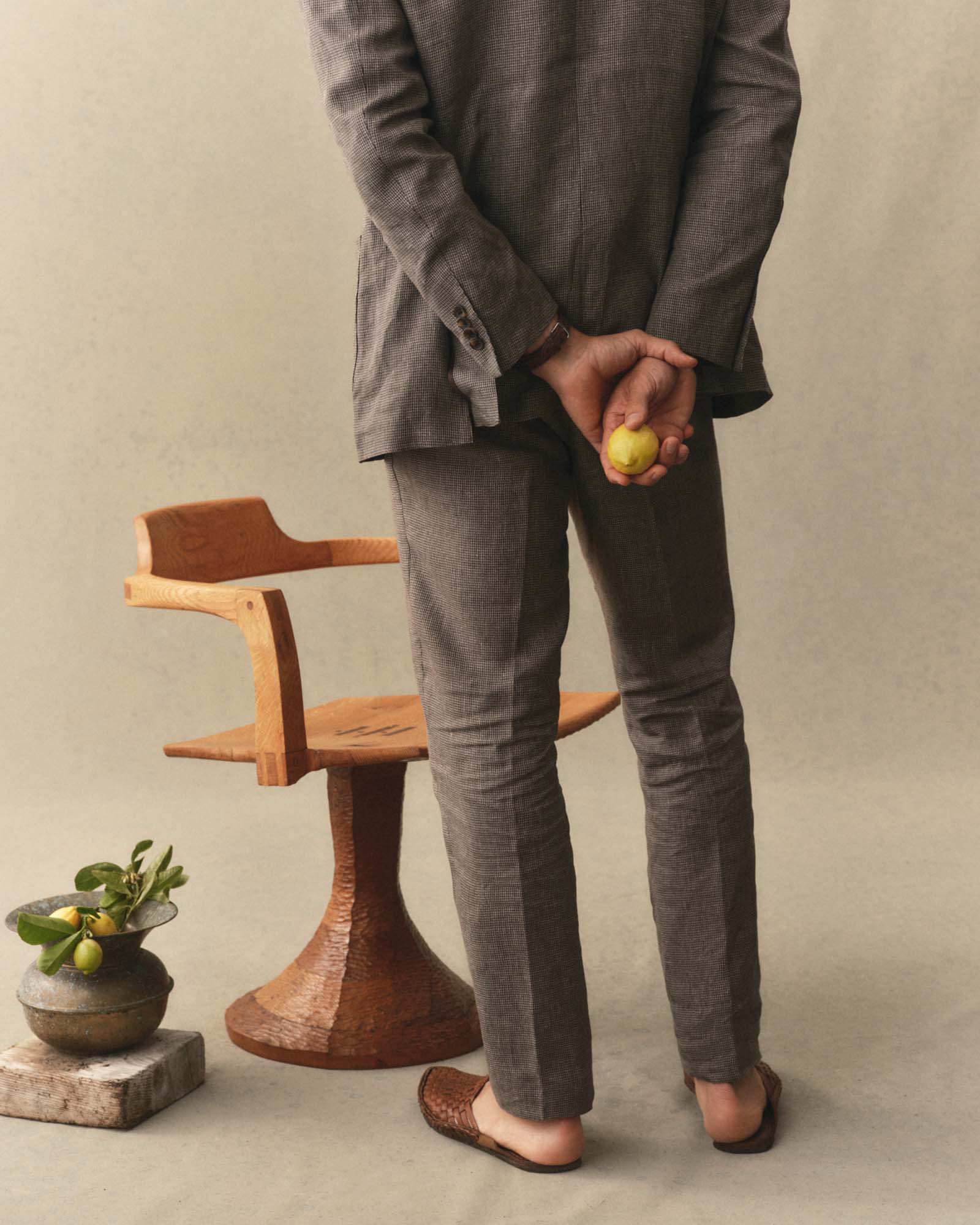 The Stevens Trouser in Morel Micro Check - Image 4