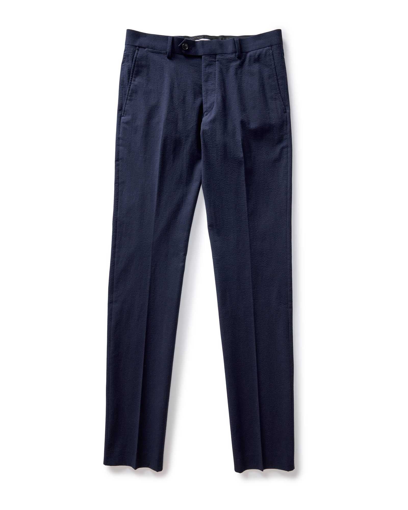 The Stevens Trouser in Navy Linen Seersucker - Image 5