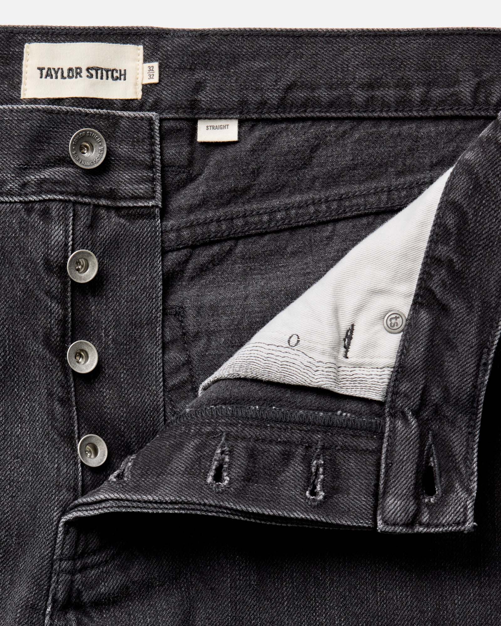 The Straight Jean in Washed Black Organic Slub Selvedge - Image 4