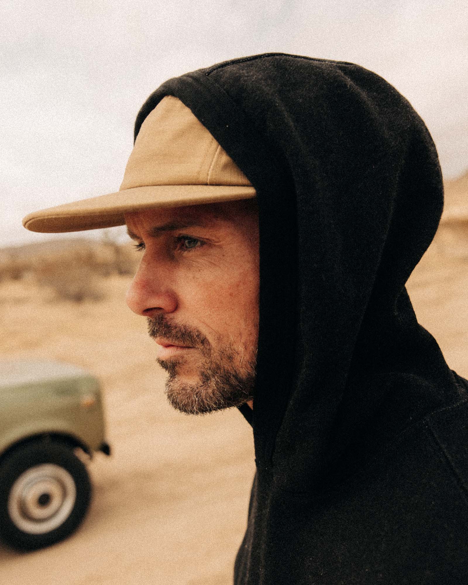 The Sunset Hoodie in Black Indigo Terry - Image 4