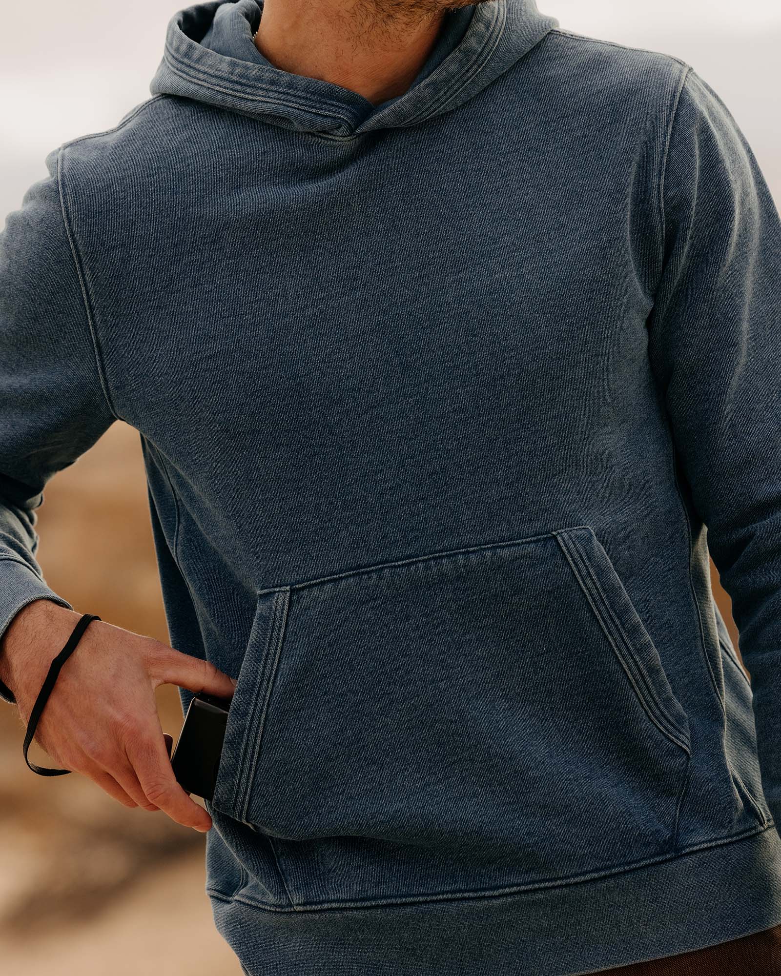 The Sunset Hoodie in Washed Indigo Terry - Image 3