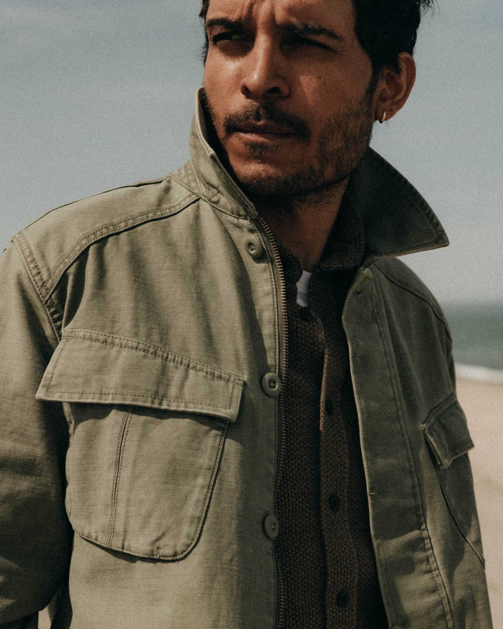 The Surplus Jacket in Field Olive Reverse Sateen - Image 2