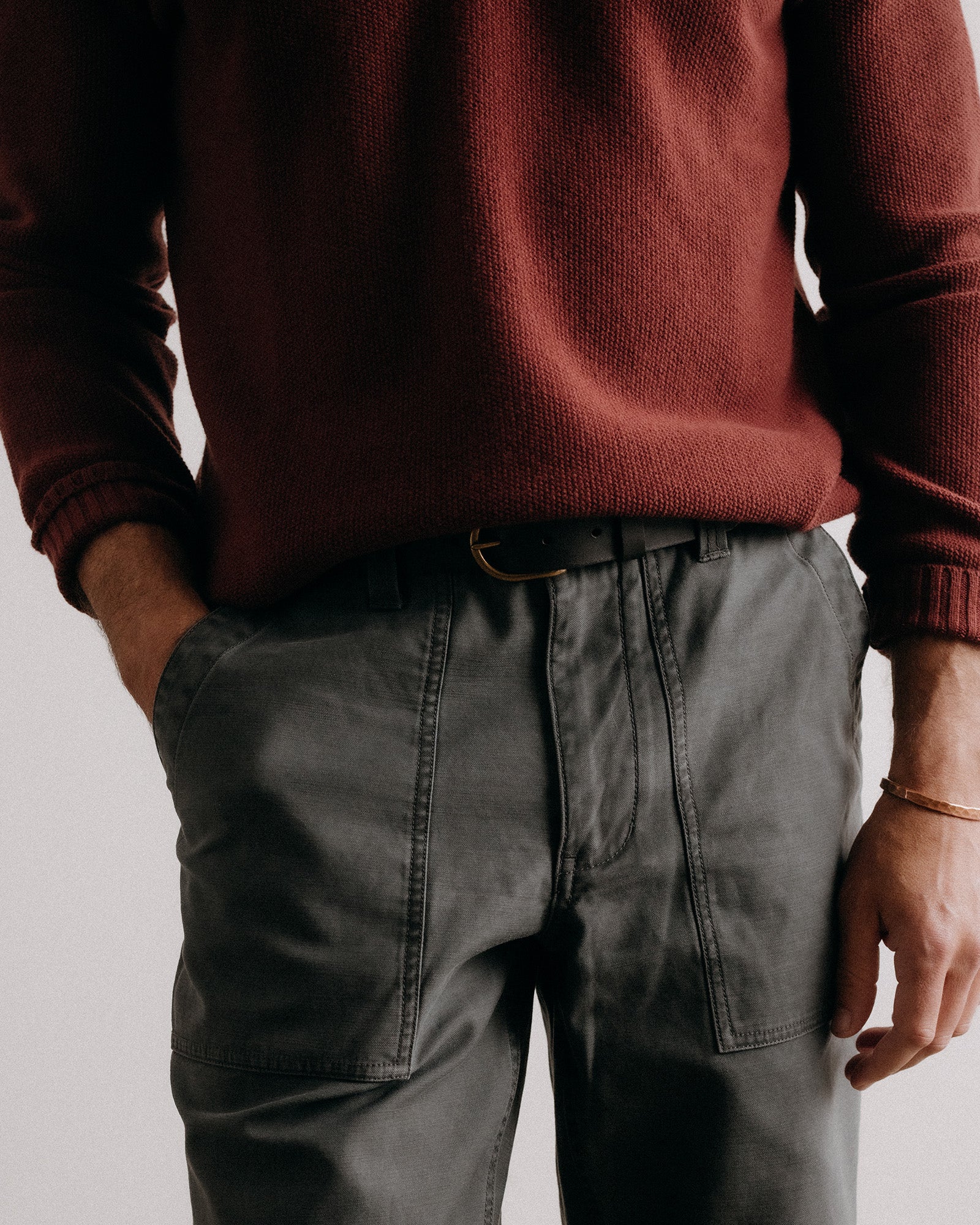The Surplus Pant in Faded Black Reverse Sateen - Image 2