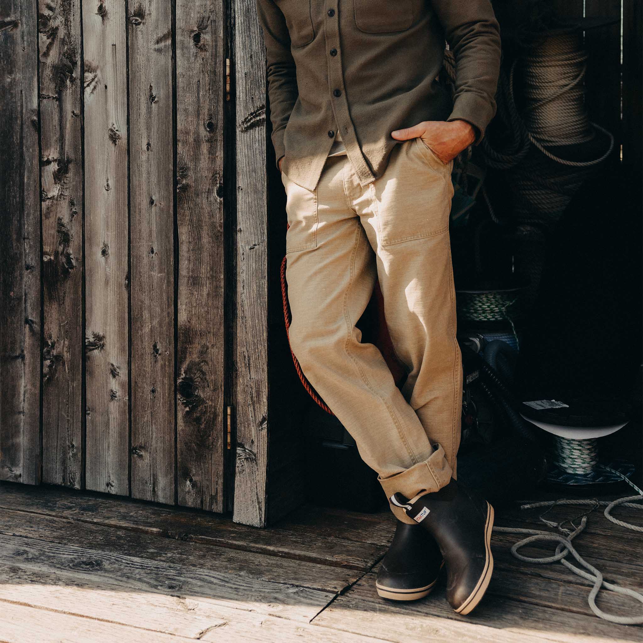 The Surplus Pant in Khaki Reverse Sateen - Image 3