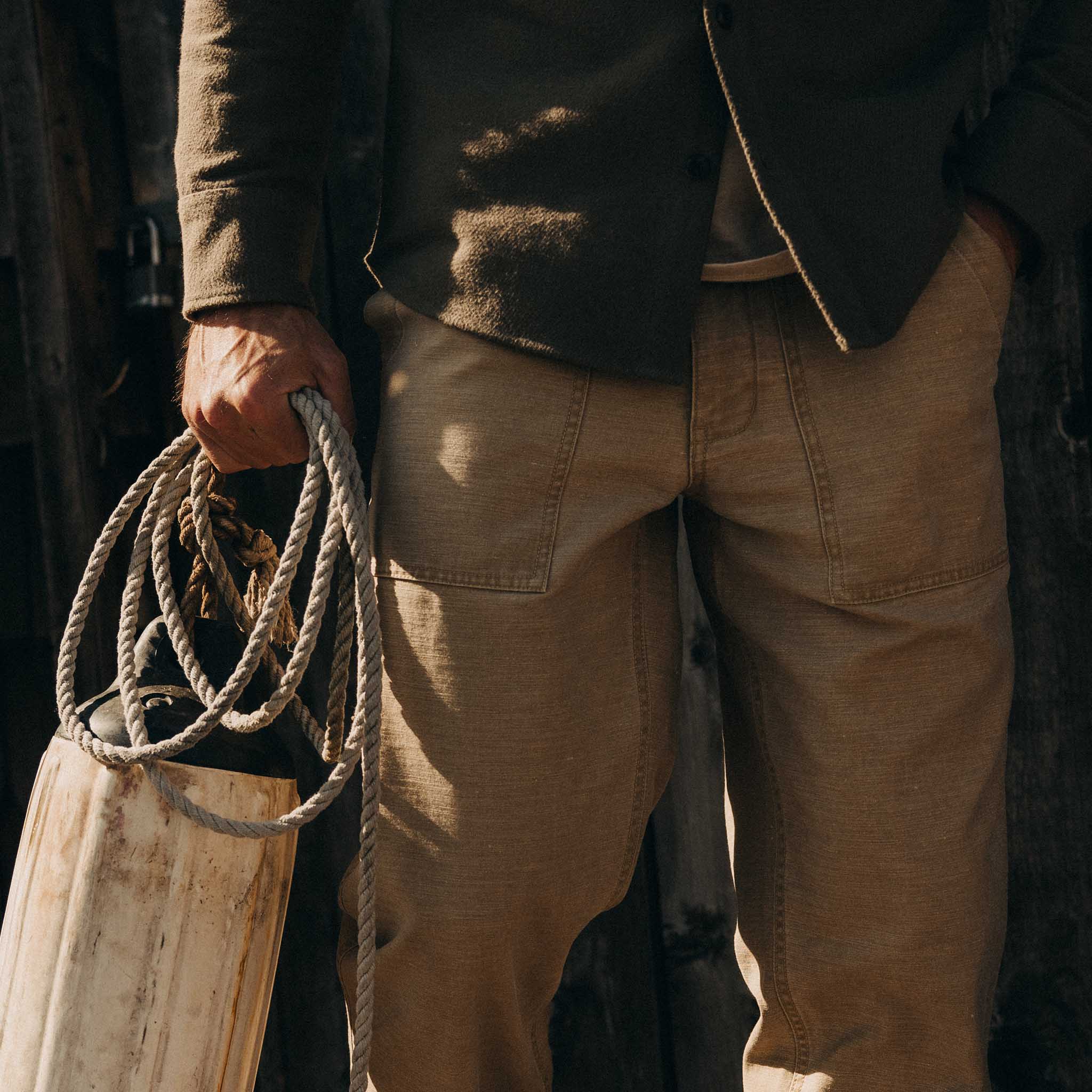 The Surplus Pant in Khaki Reverse Sateen - Image 5