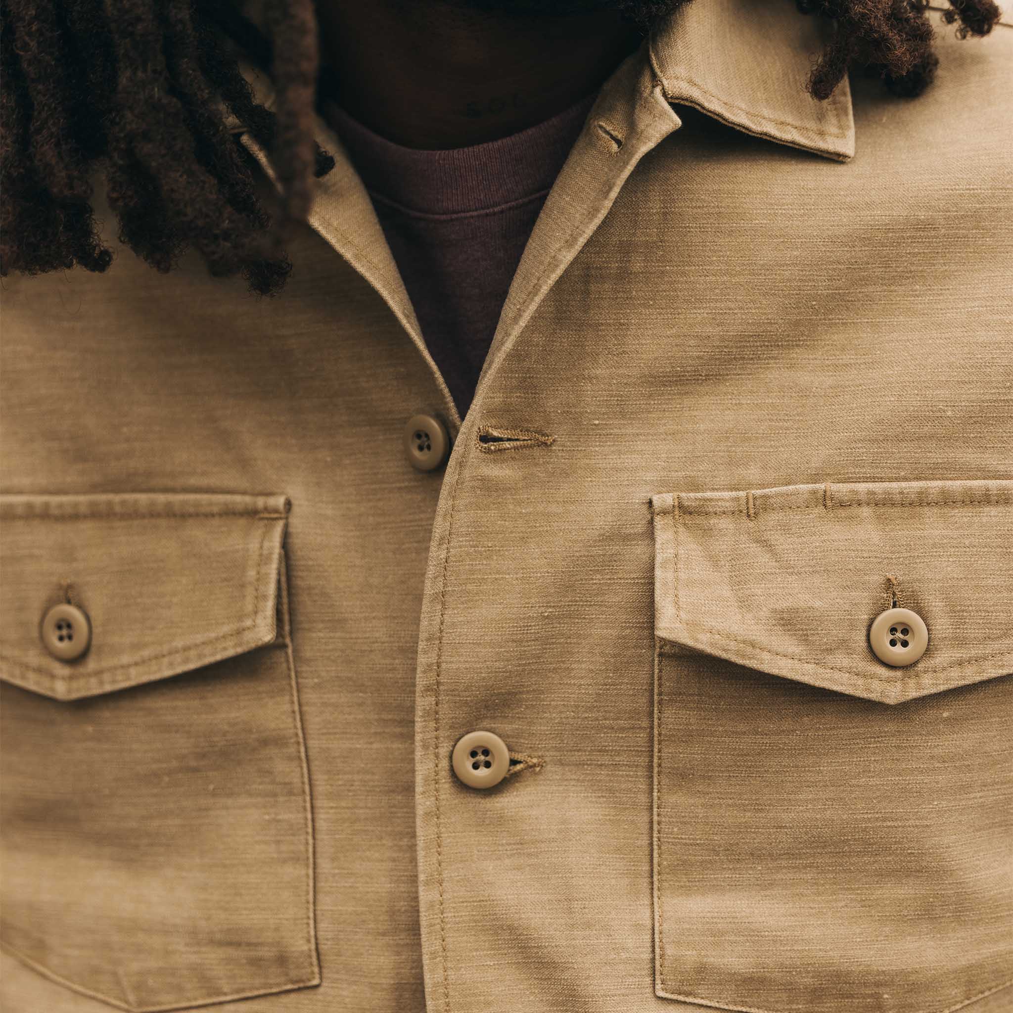 The Surplus Shirt in Field Khaki Reverse Sateen - Image 5