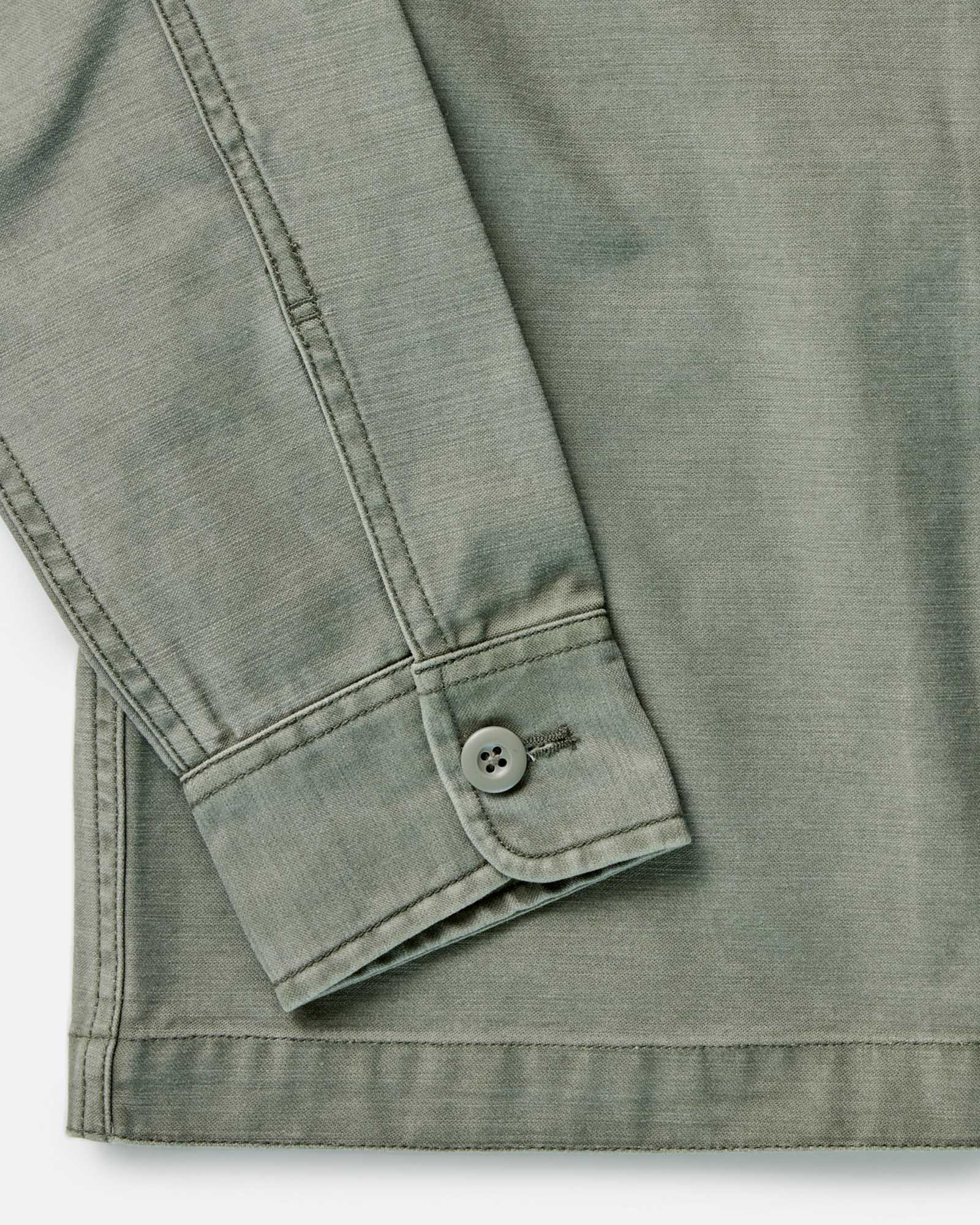 The Surplus Shirt in Field Olive Reverse Sateen - Image 6