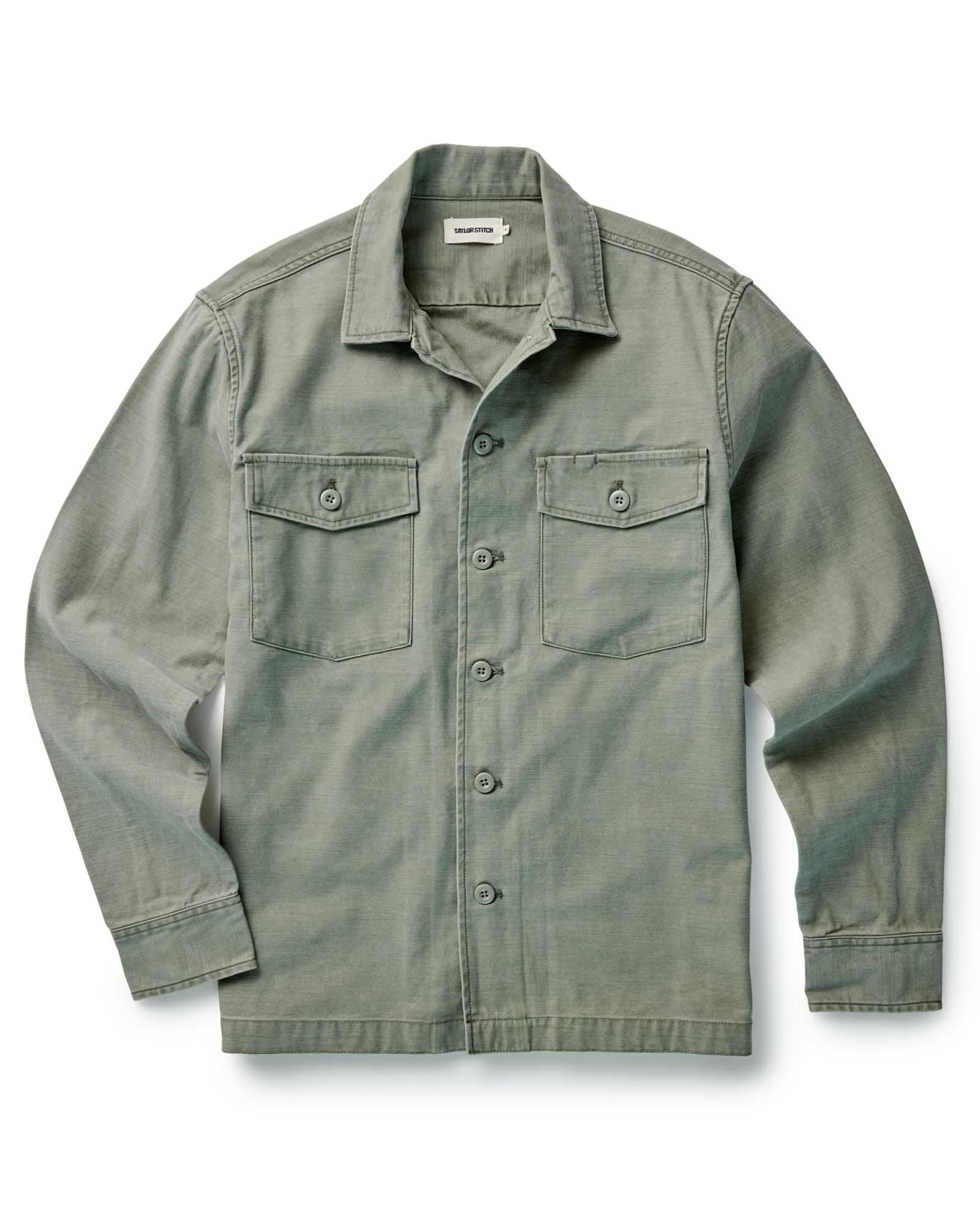 The Surplus Shirt in Field Olive Reverse Sateen - Image 8