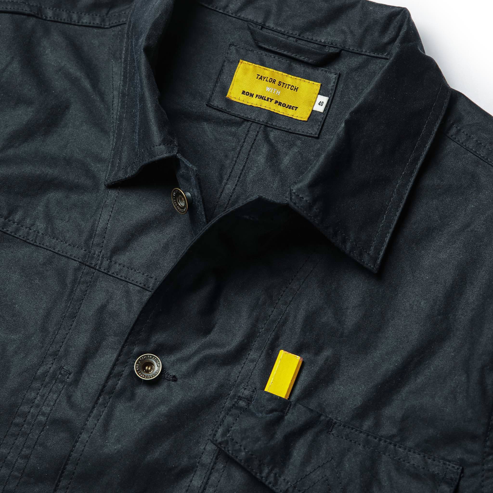 The Task Jacket in Waxed Navy - Image 6