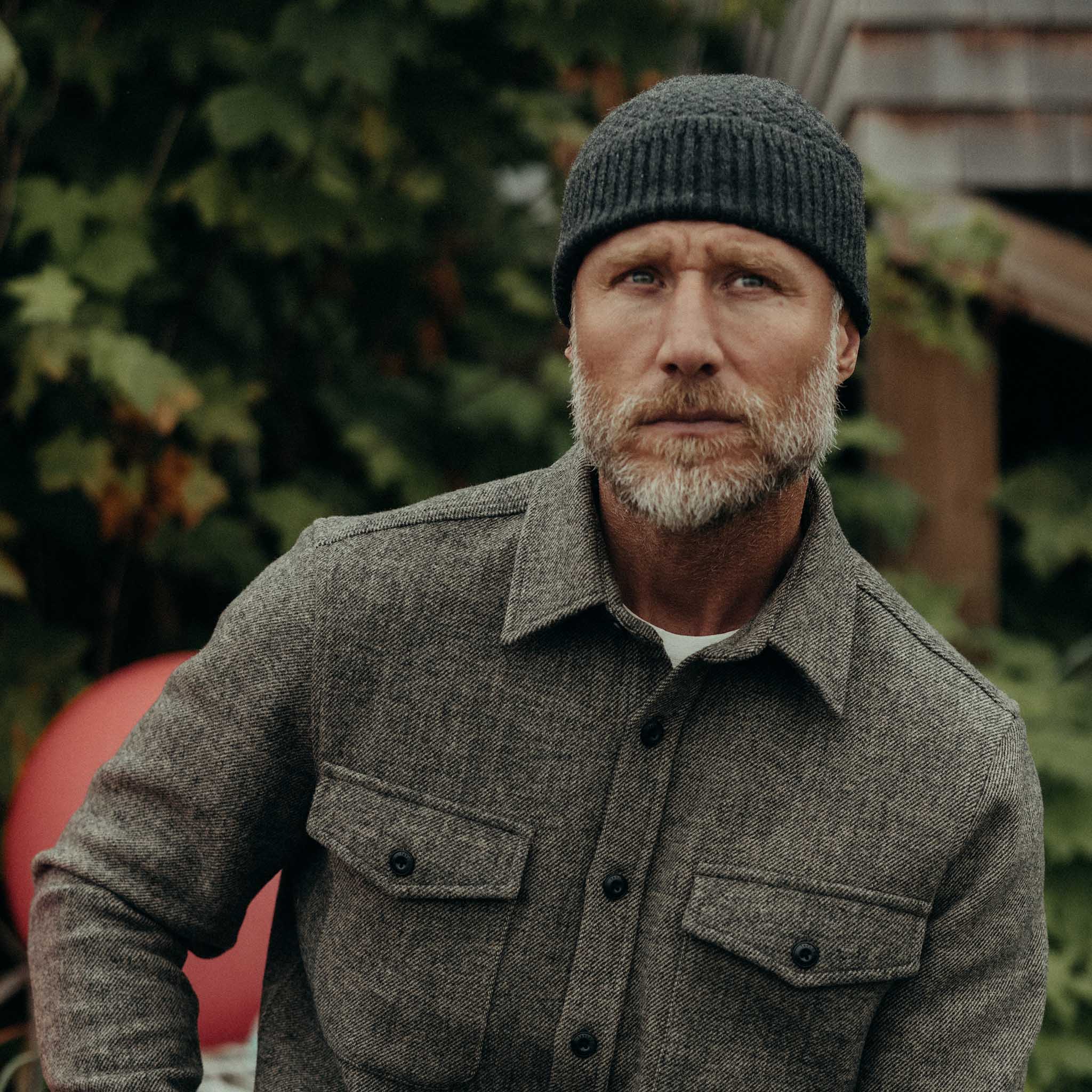 The Textured Knit Beanie in Heather Coal Merino - Image 4
