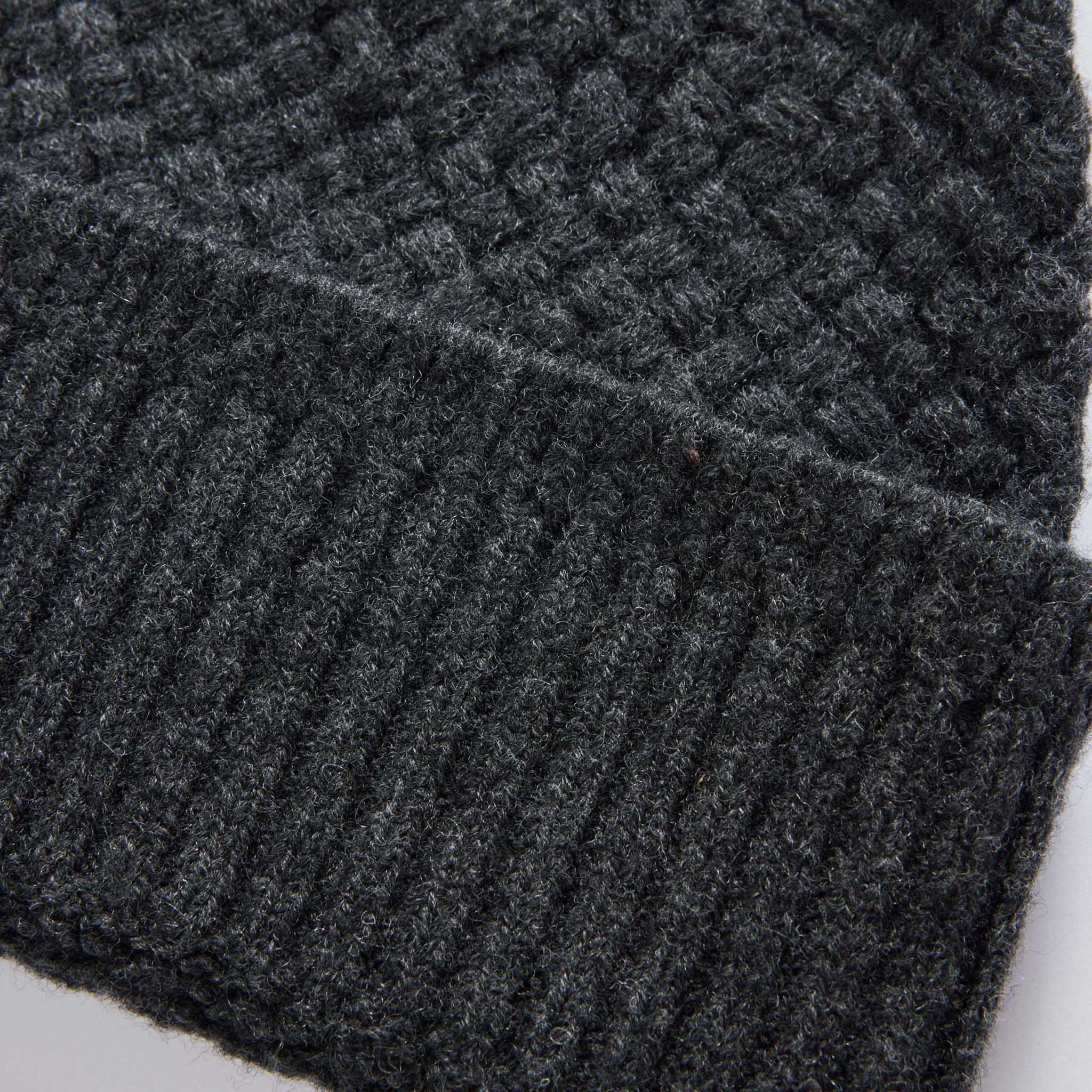 The Textured Knit Beanie in Heather Coal Merino - Image 5