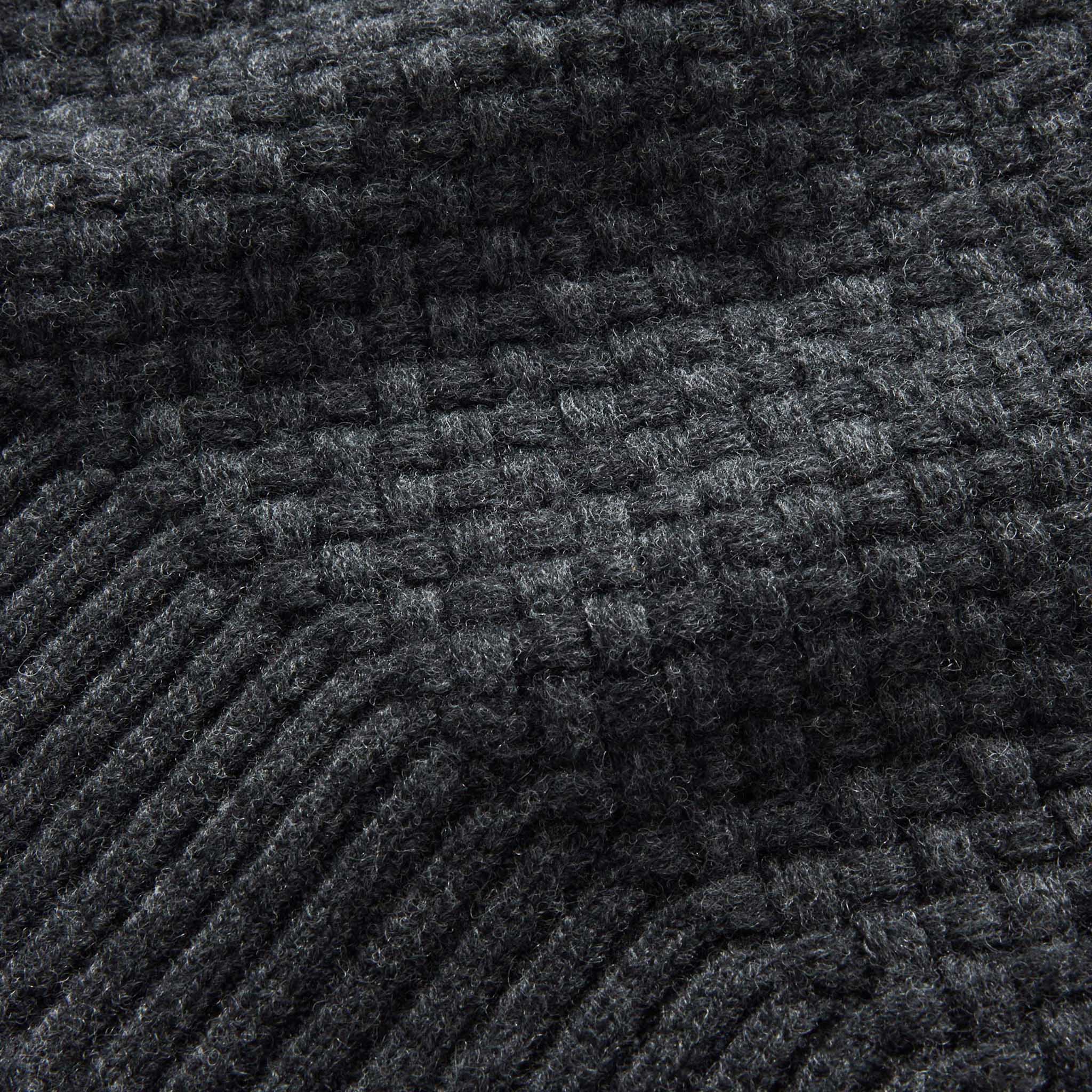 The Textured Knit Beanie in Heather Coal Merino - Image 6