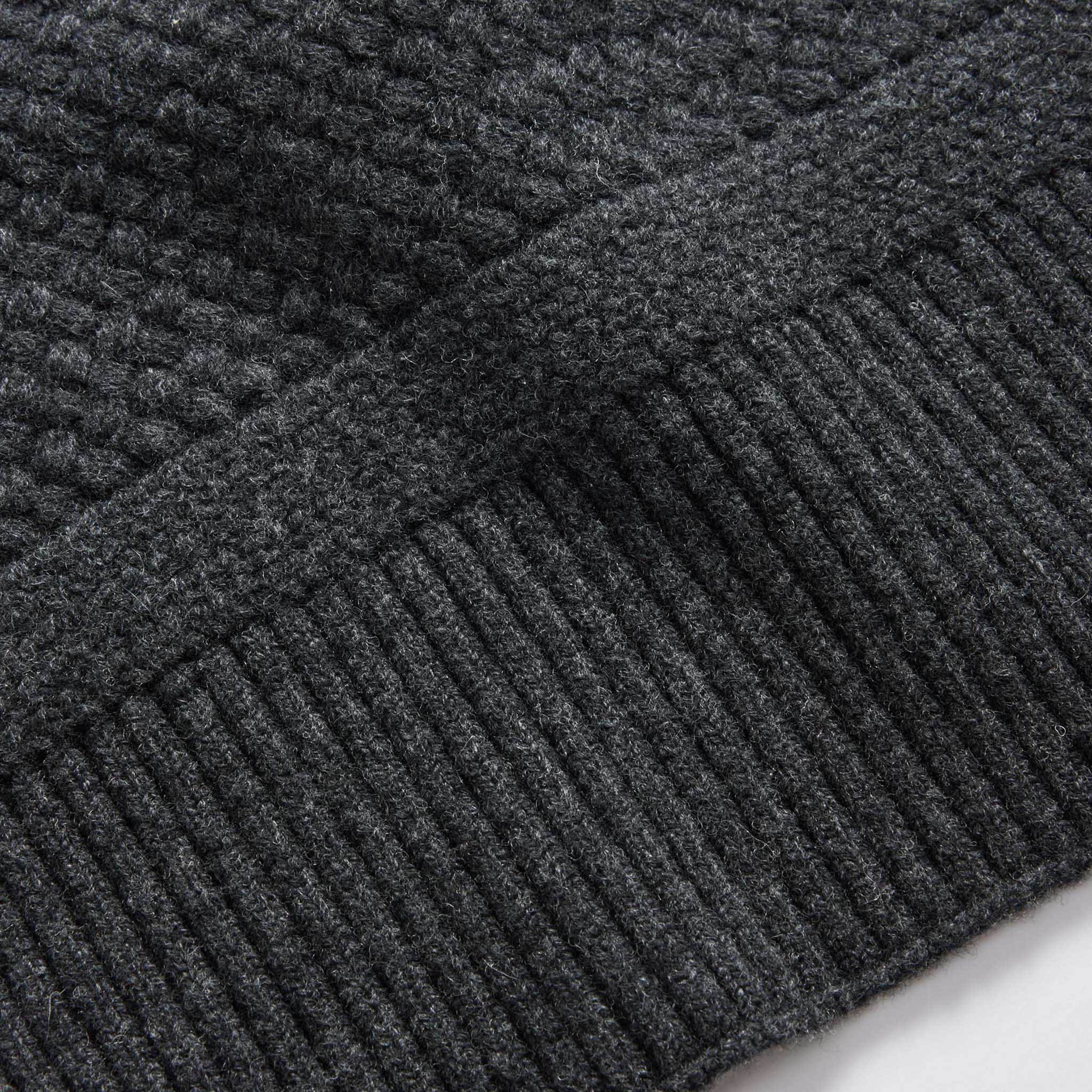The Textured Knit Scarf in Heather Coal Merino - Image 4