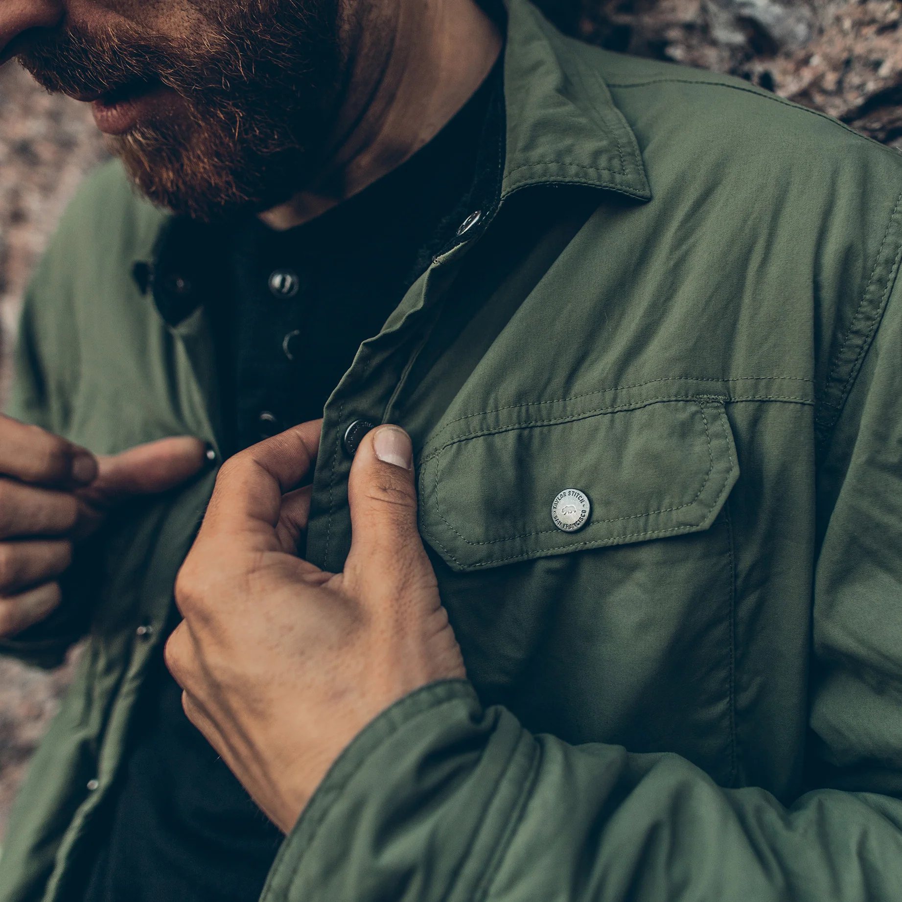 The Albion Jacket in Army - Image 3
