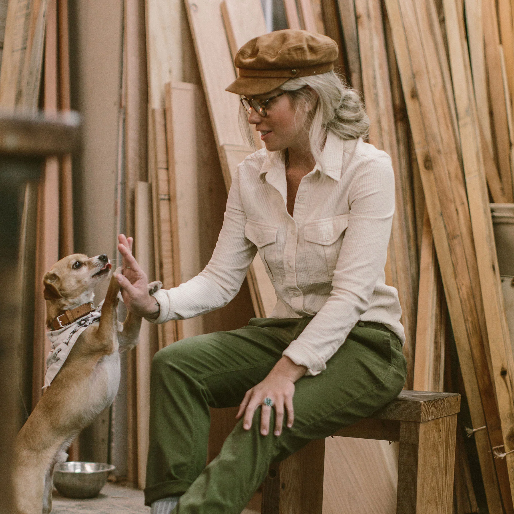 The Andie Shirt in Natural Corded Denim - Image 7