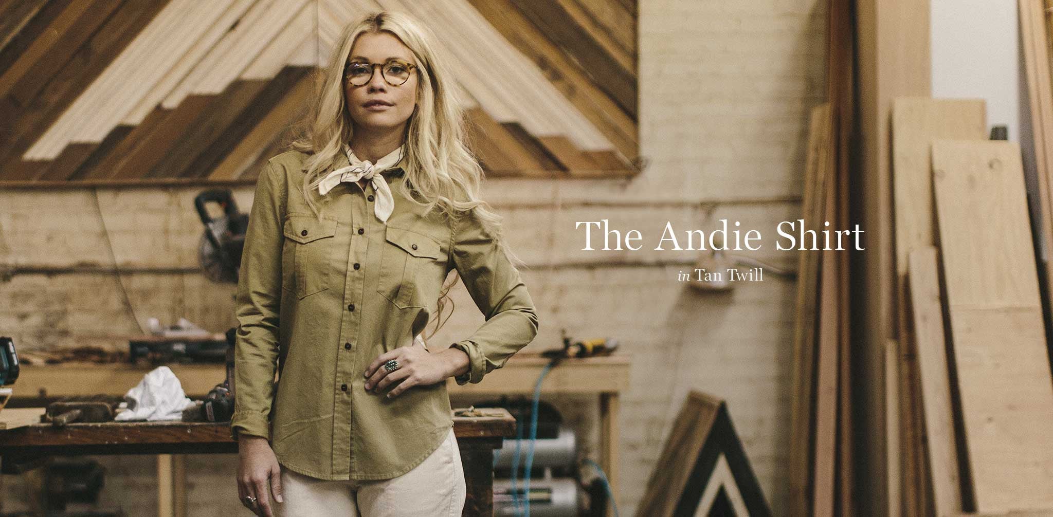 The Andie Shirt in Tan Twill - Image 6