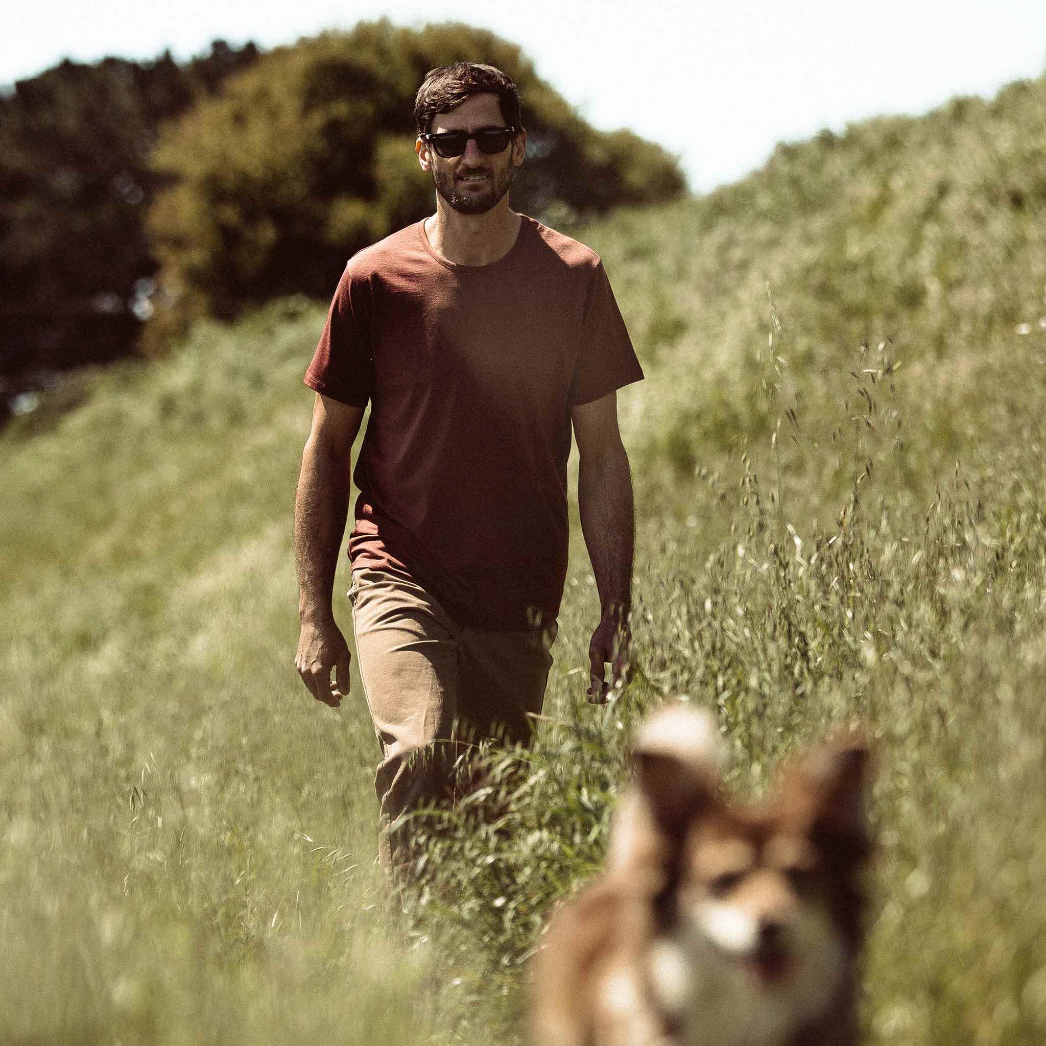 The Antoni Tee in Heather Brick - Image 2
