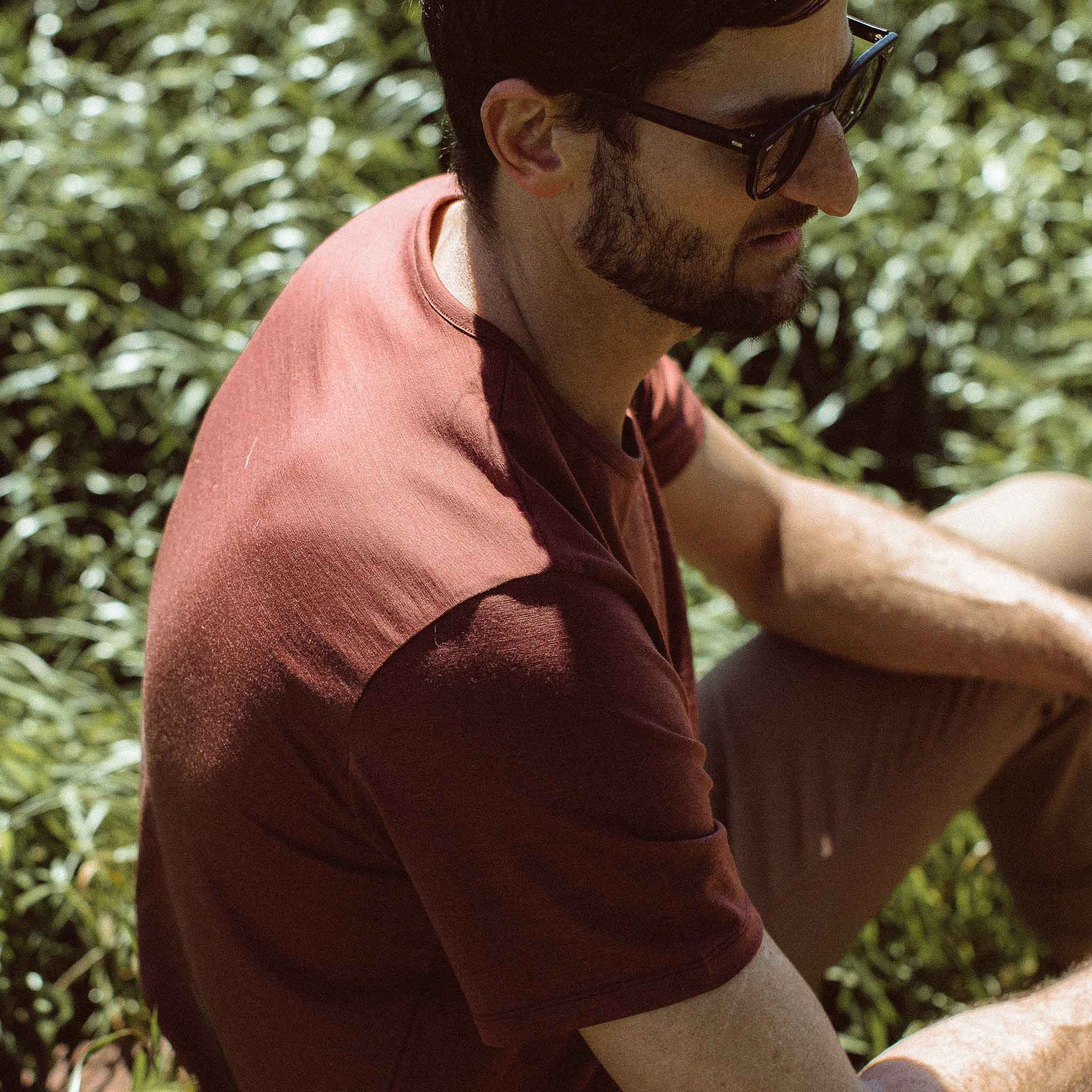 The Antoni Tee in Heather Brick - Image 5