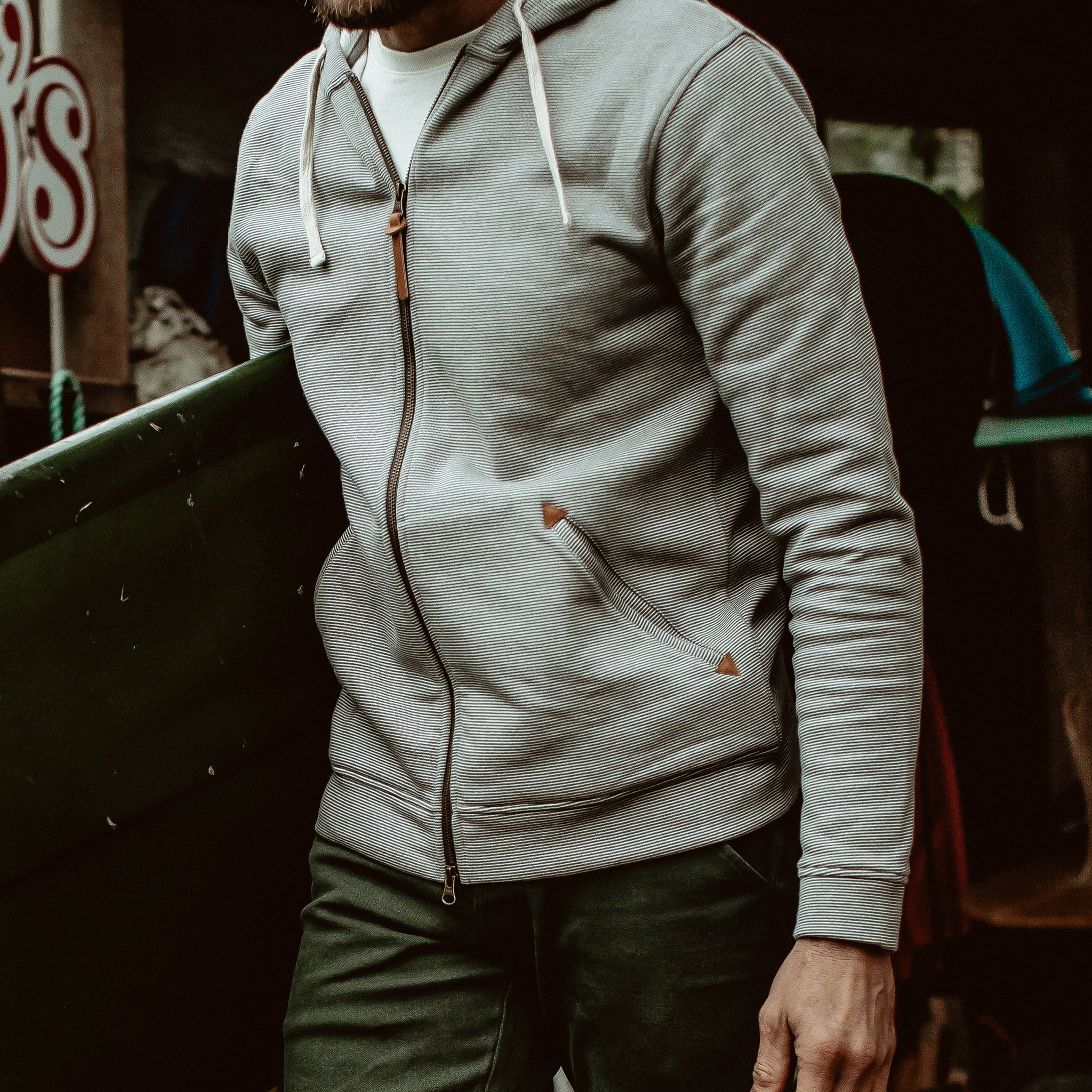 The Après Hoodie in Grey Stripe - Image 4