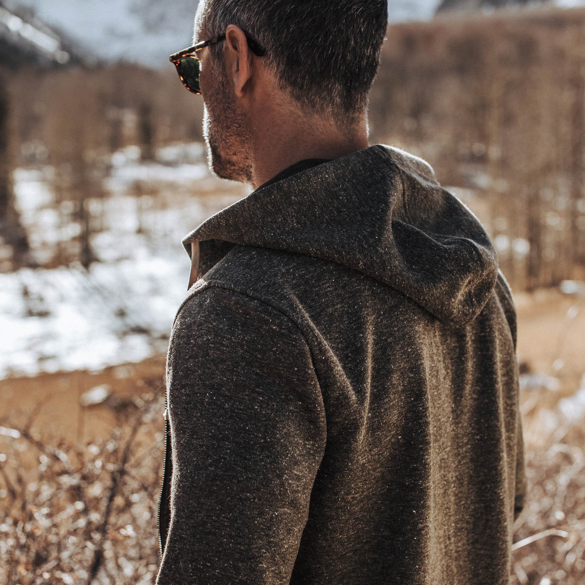 The Après Hoodie in Olive Hemp Donegal - Image 6