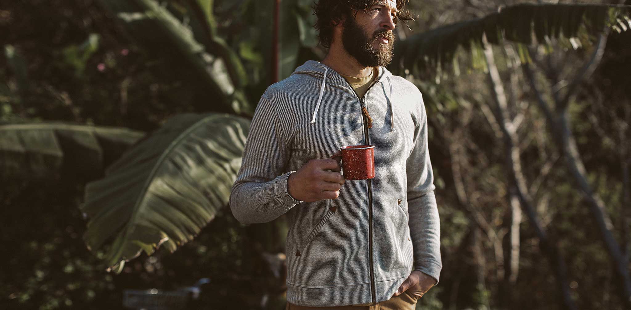 The Après Hoodie in Olive Stripe Hemp Fleece - Image 11