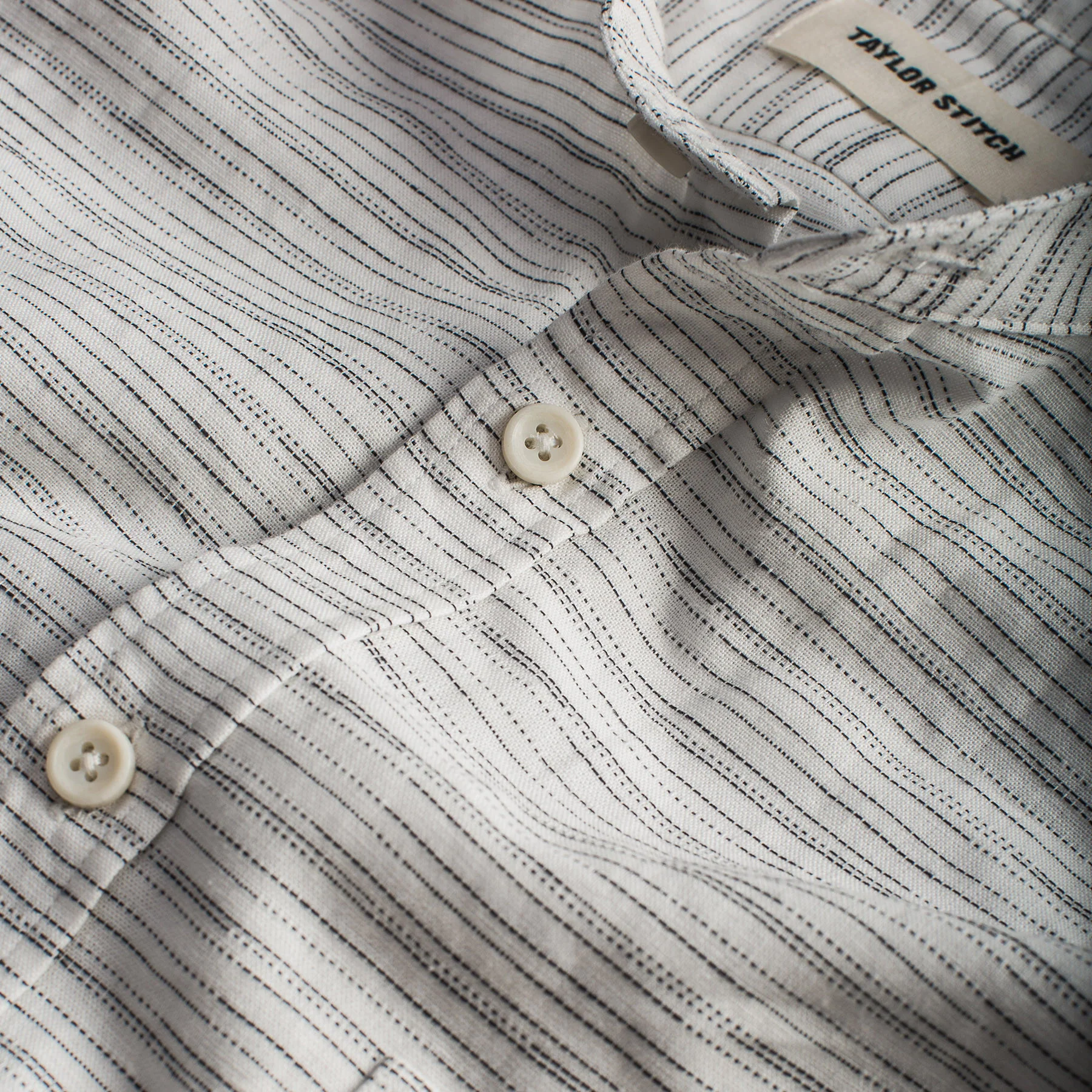The Bandit in White & Navy Slub Stripe - Image 6