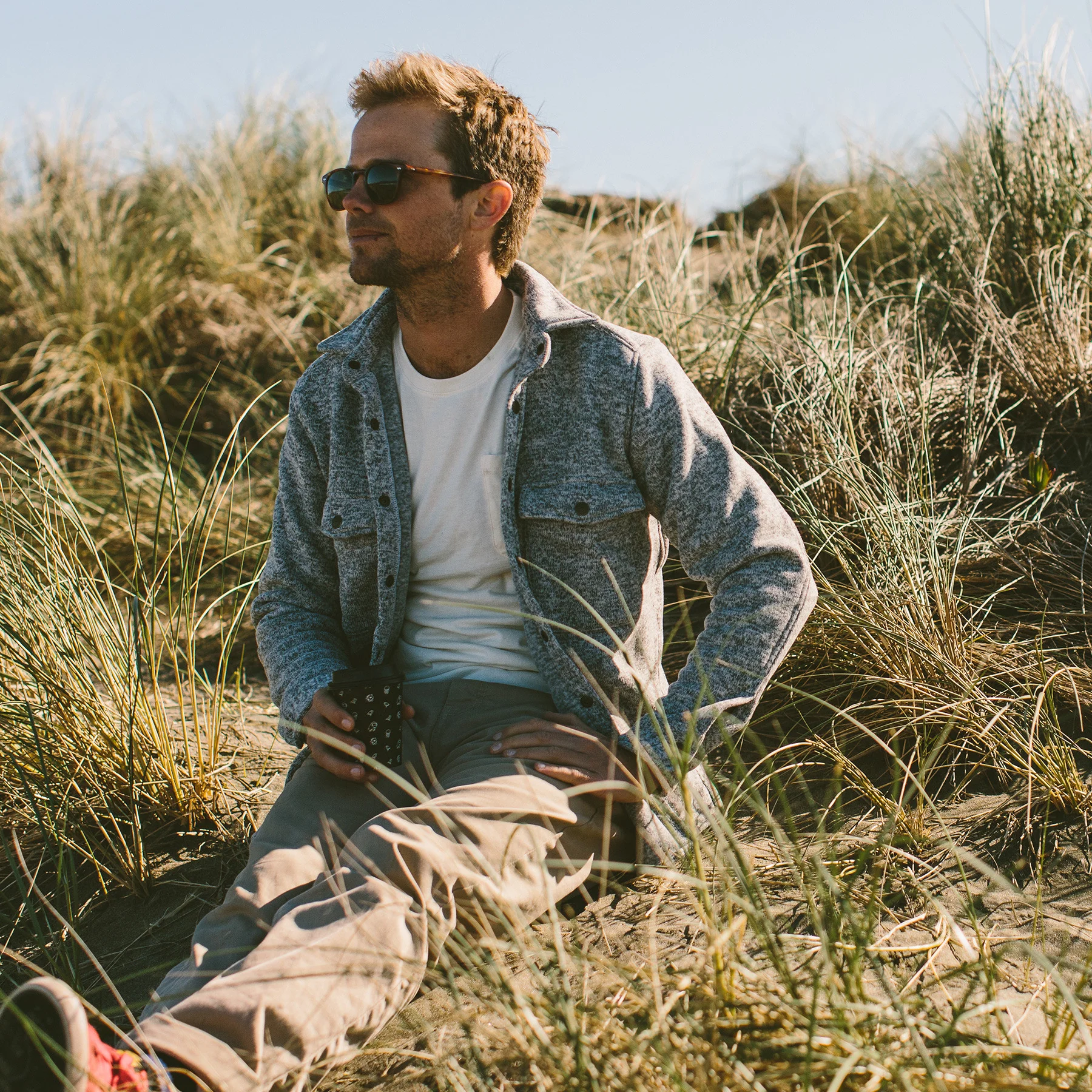 The Big Sur Jacket in Heather Grey Polartec - Image 4