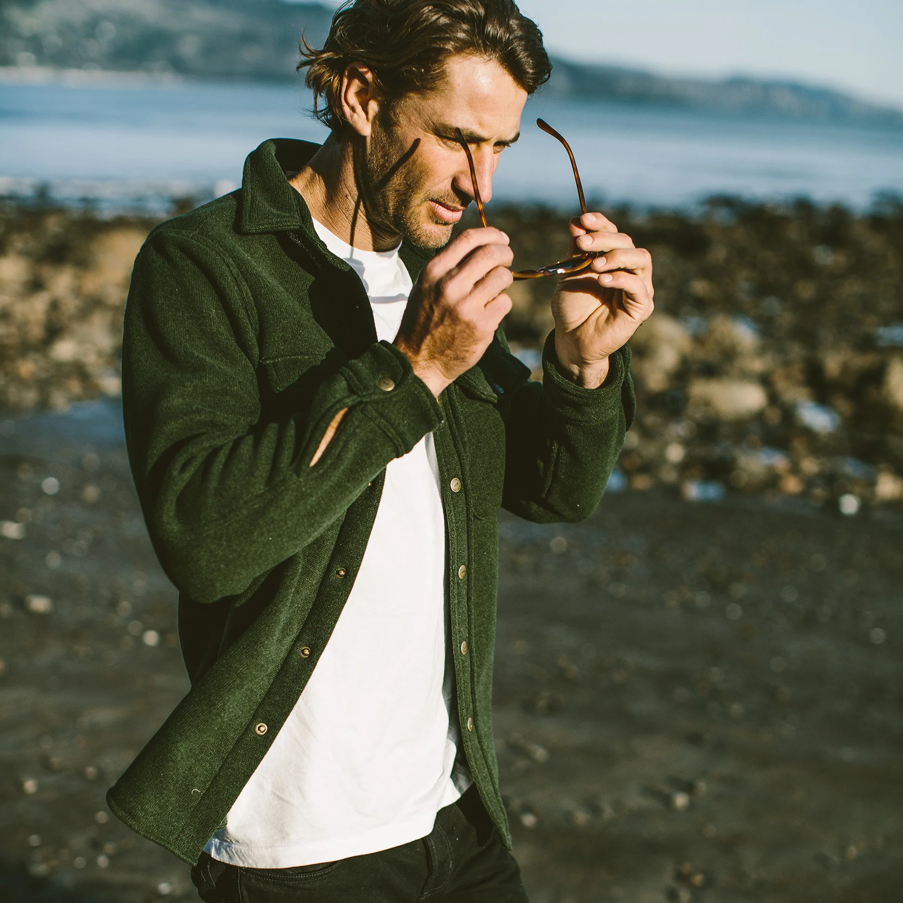 The Big Sur Jacket in Heather Olive Polartec - Image 2