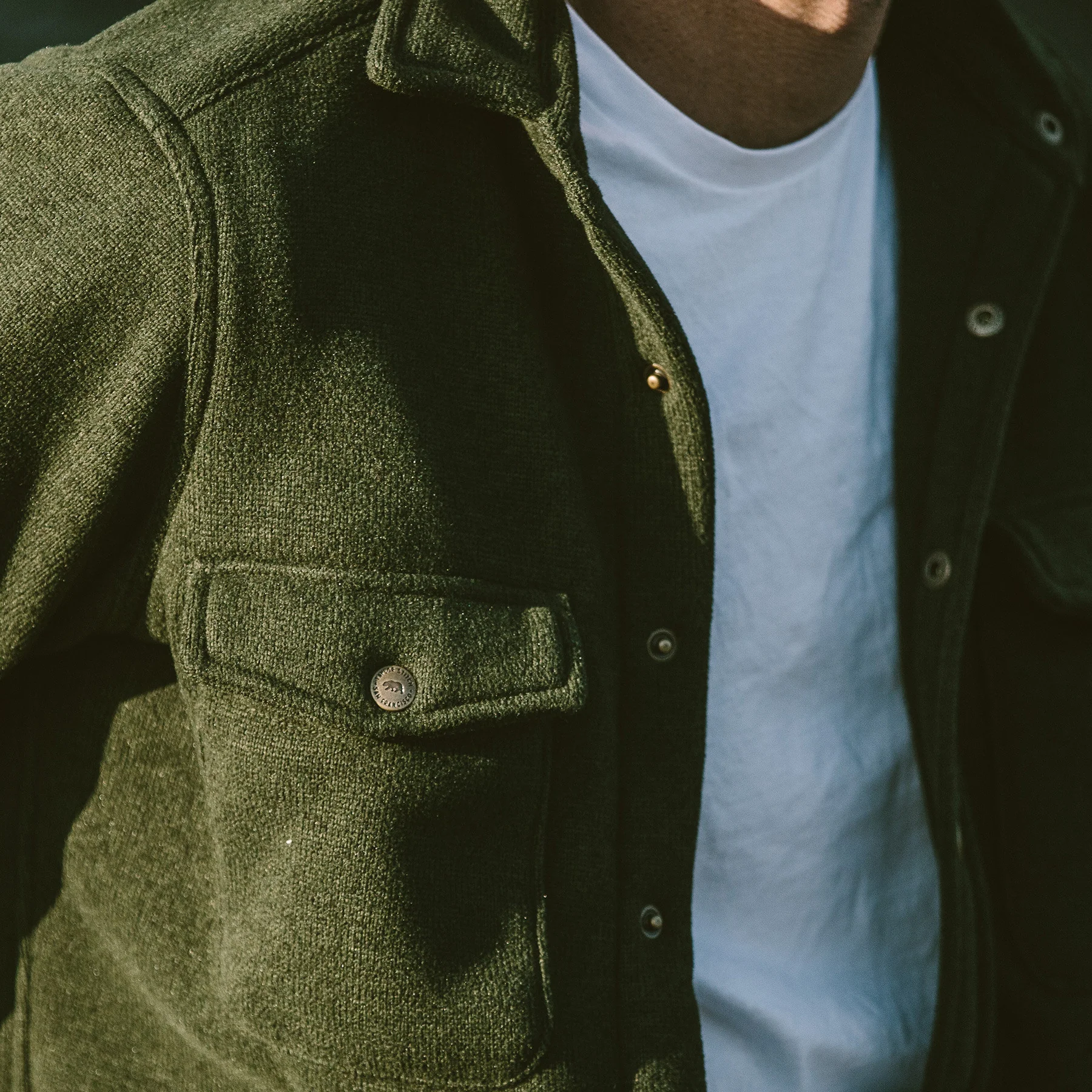 The Big Sur Jacket in Heather Olive Polartec - Image 4